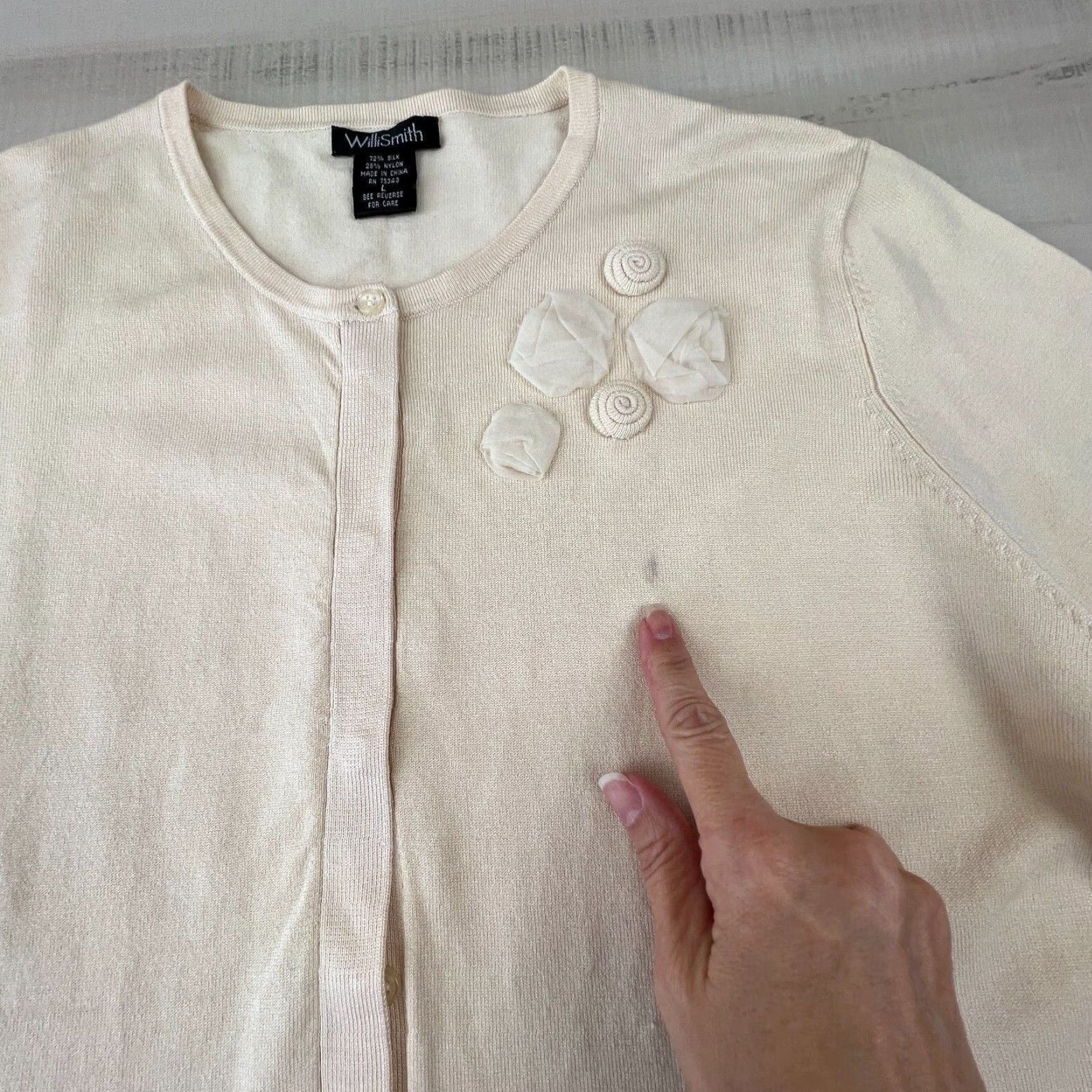 Willi Smith Willi Smith Womens Sweater Large Cream Size L / US 10 / IT 46 - 2 Thumbnail