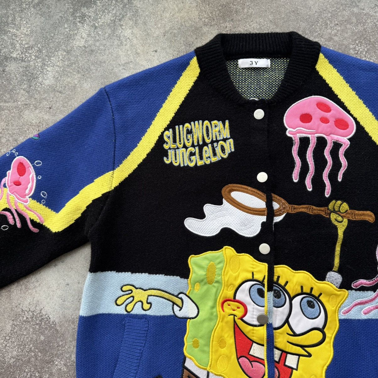 20471120 Sponge Bob Y2K 2000’s Aesthetic Knit Bomber Jacket Size US M / EU 48-50 / 2 - 3 Thumbnail