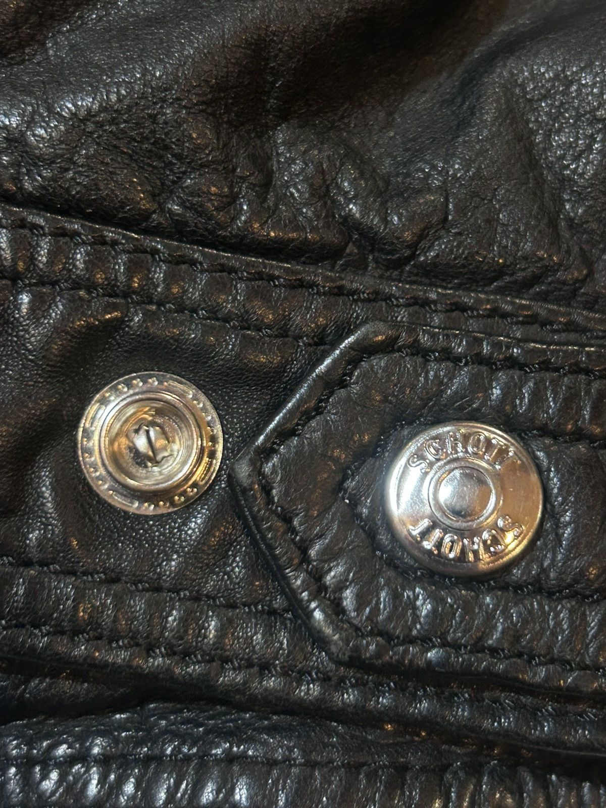 Schott Schott NYC Black Biker Jacket Leather Jacket Lambskin Size S / US 4 / IT 40 - 19 Thumbnail