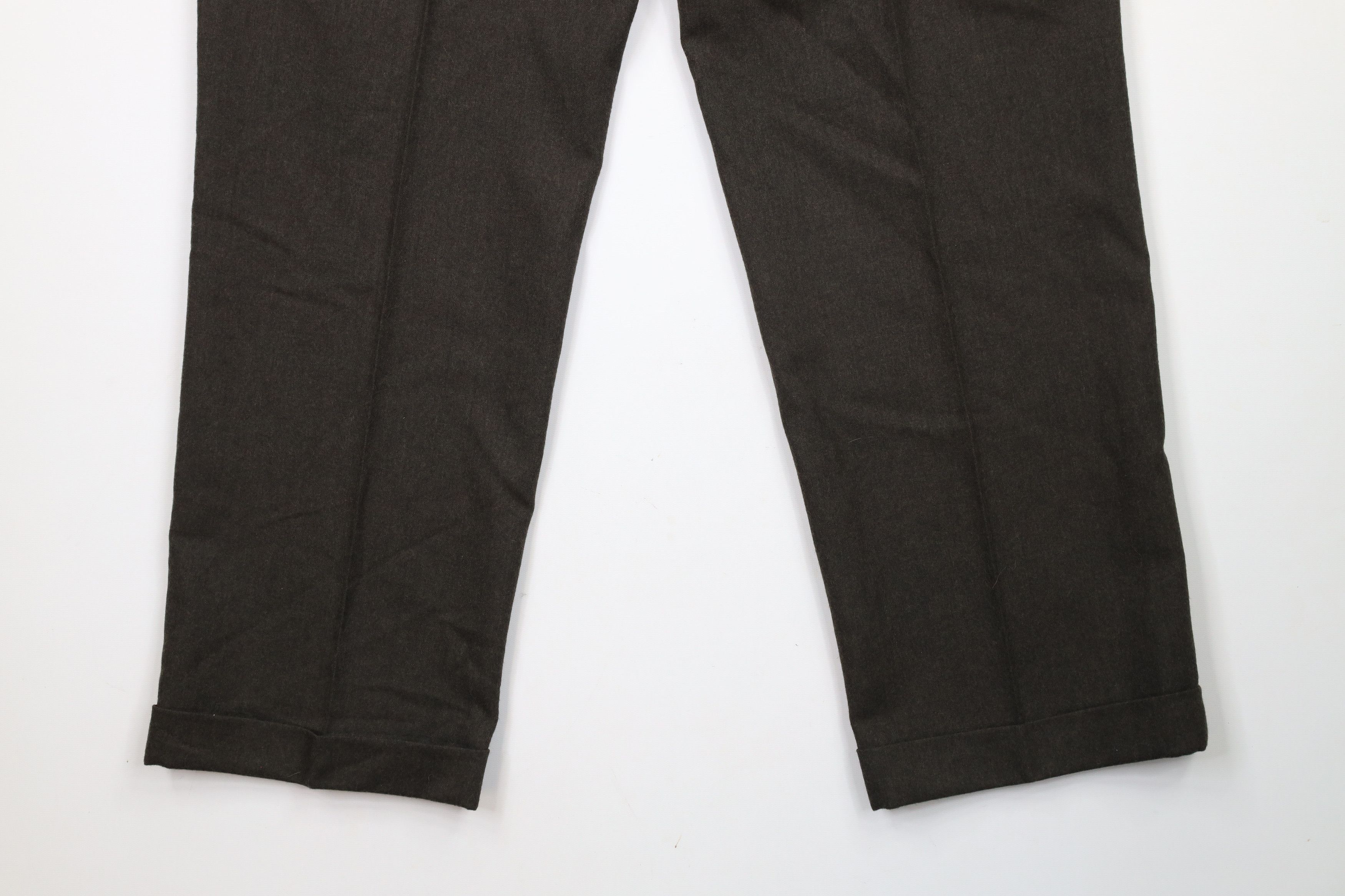 Vintage Vintage 90s Streetwear Wide Leg Wool Chino Pants Brown Size US 36 / EU 52 - 12 Thumbnail
