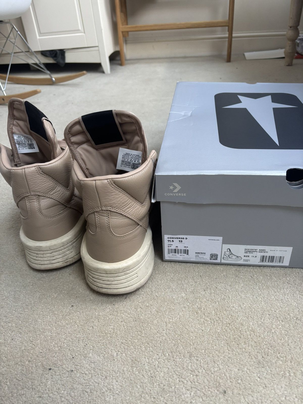 Converse × Rick Owens Drkshdw Rick Owens runners Size US 11.5 / EU 44-45 - 2 Thumbnail