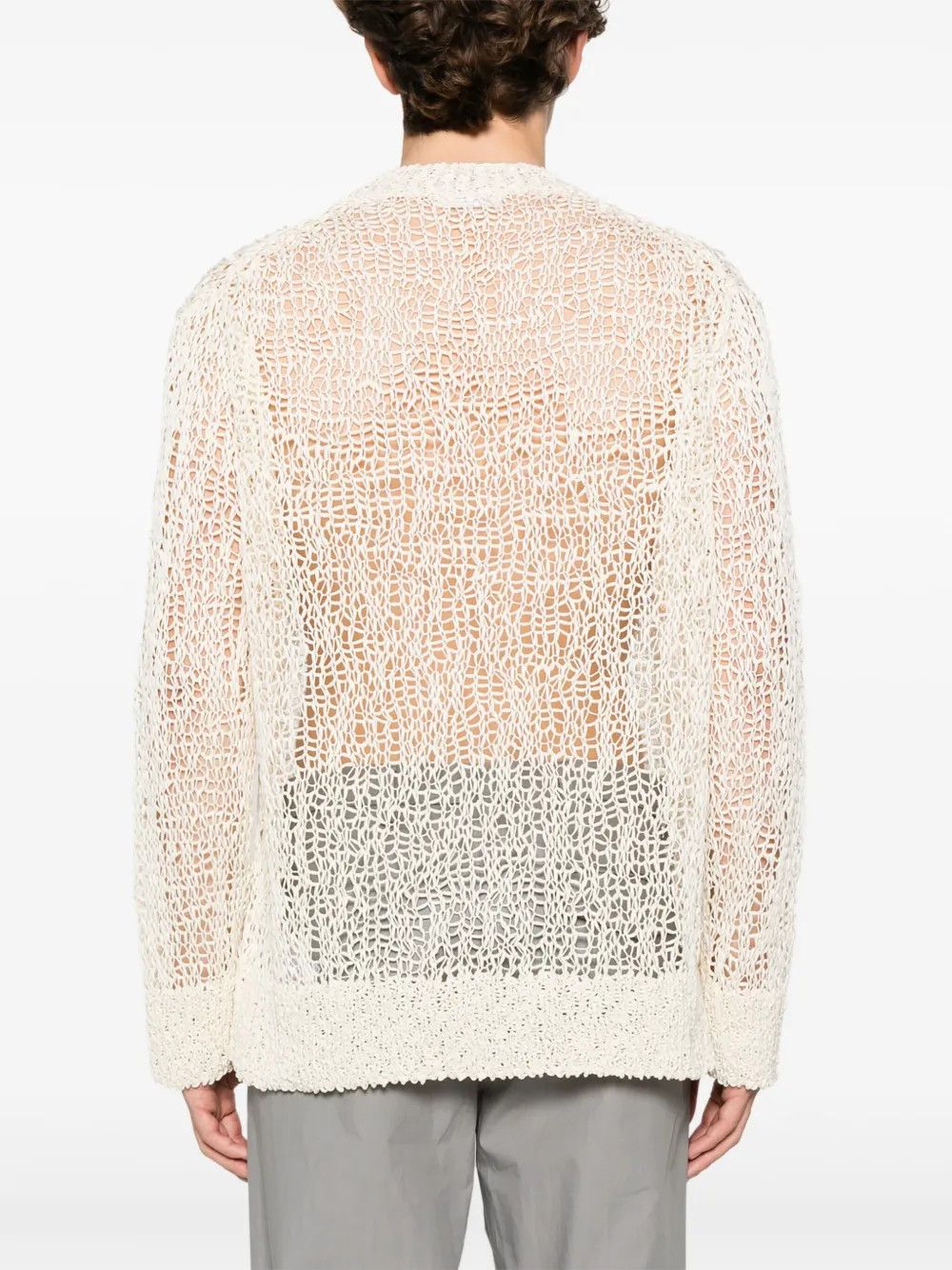 Jil Sander o1loc1c0426 Open Knit Sweater in Ecru/White Size US S / EU 44-46 / 1 - 3 Thumbnail