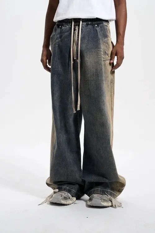 Japanese Brand × Jean Baggy Washed Zipper Gradient Vintage Denim Jeans Size US 34 / EU 50 - 2 Thumbnail