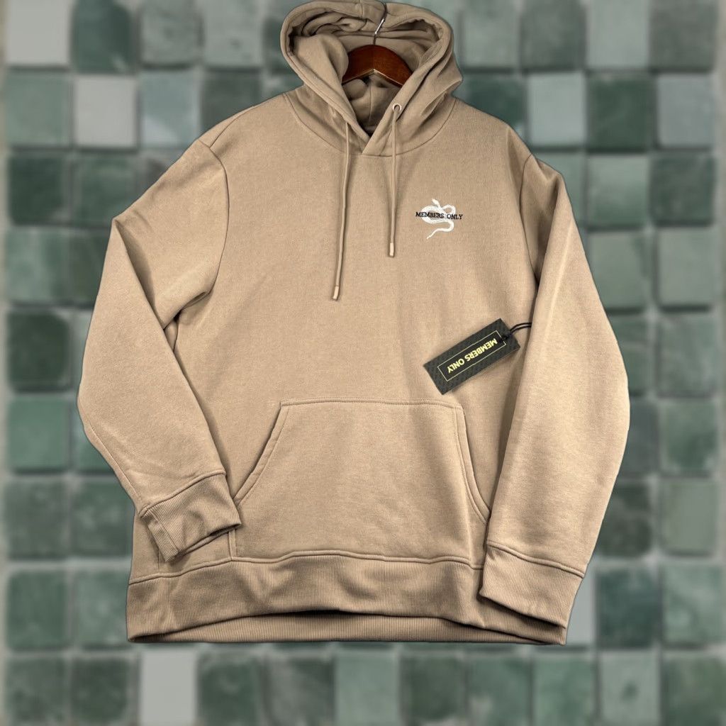 Members Only Members Only Hoodie Mens Large Beige Snake Embroidered Logo New NWT Size US L / EU 52-54 / 3 - 1 Thumbnail
