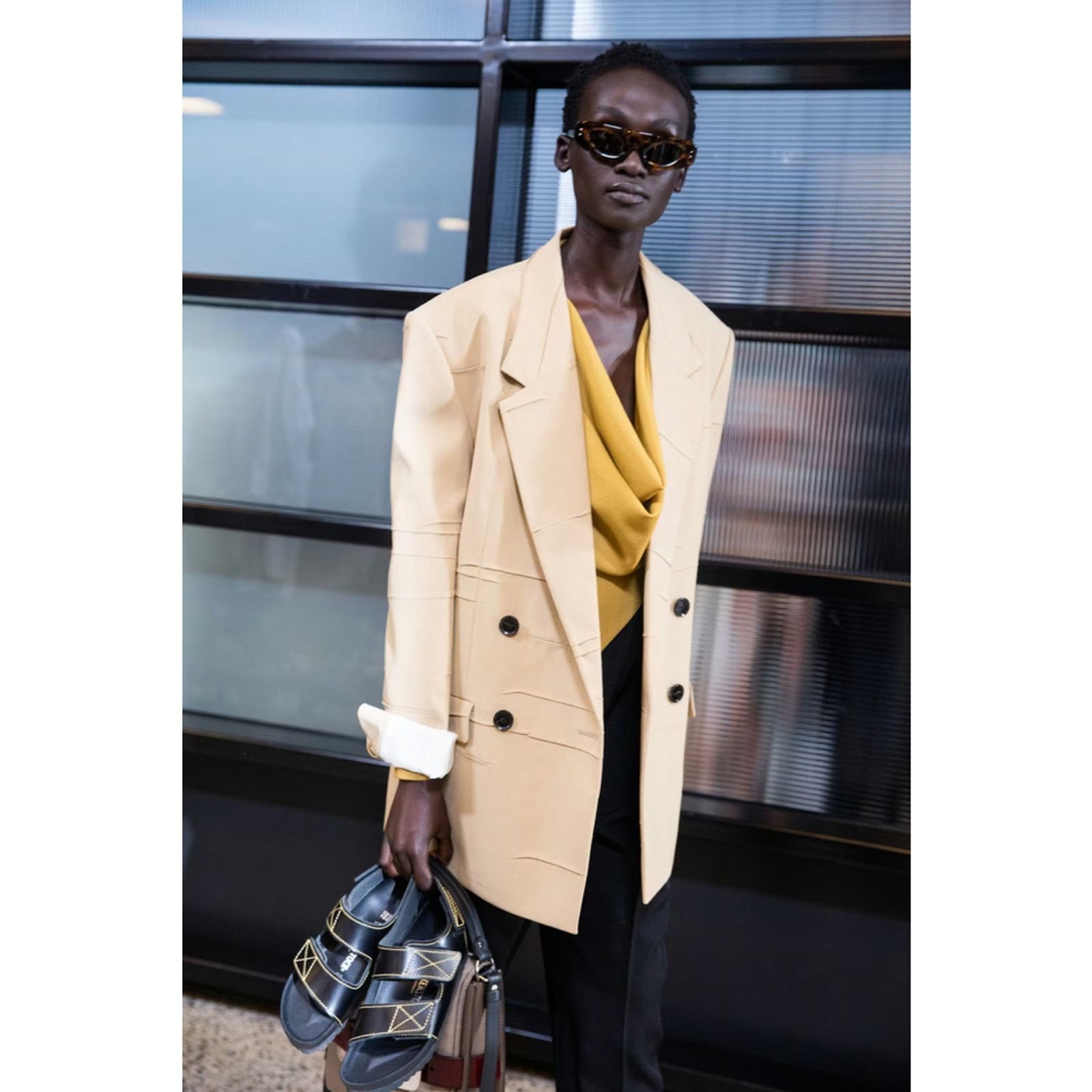 Proenza Schouler Proenza Schouler Lightweight Tech Suiting Blazer Khaki Sand Size S / US 4 / IT 40 - 3 Thumbnail
