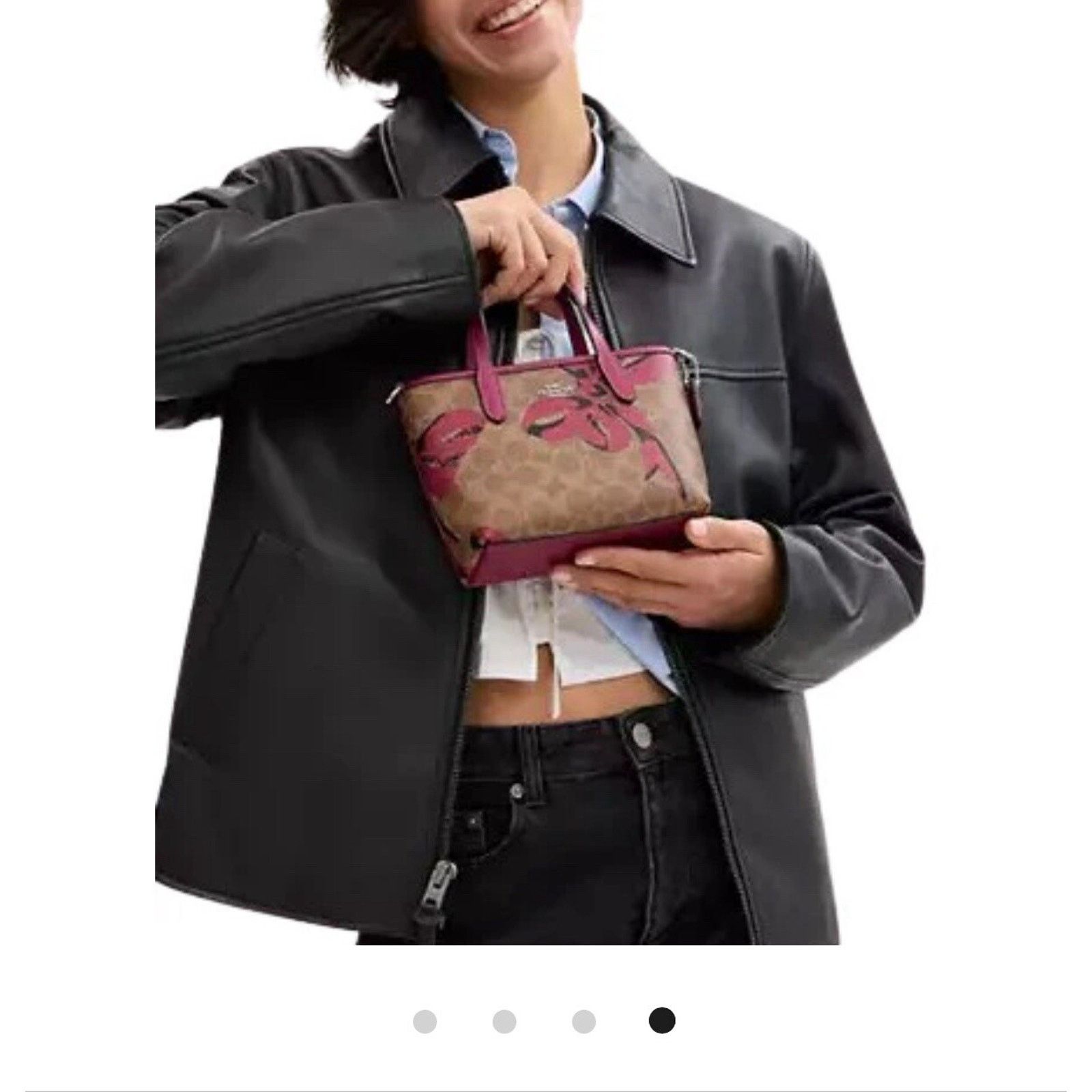 Coach NWT COACH CY736 City MINI Tote Bag Signature Leather Bow Size ONE SIZE - 6 Thumbnail