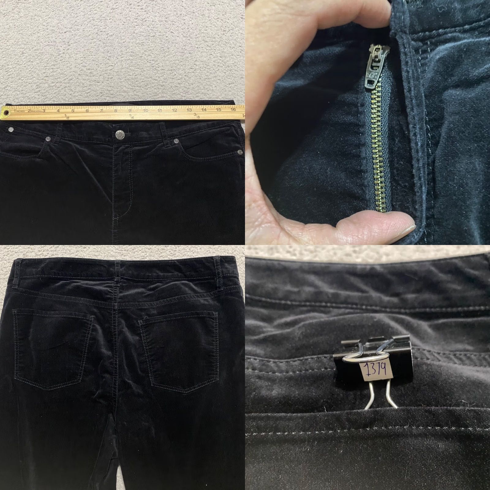 Talbots Talbots Womens Jeans Black Velvet Straight High Rise Dark Wash Size 10 Size 24" / US 00 / IT 34 - 8 Thumbnail