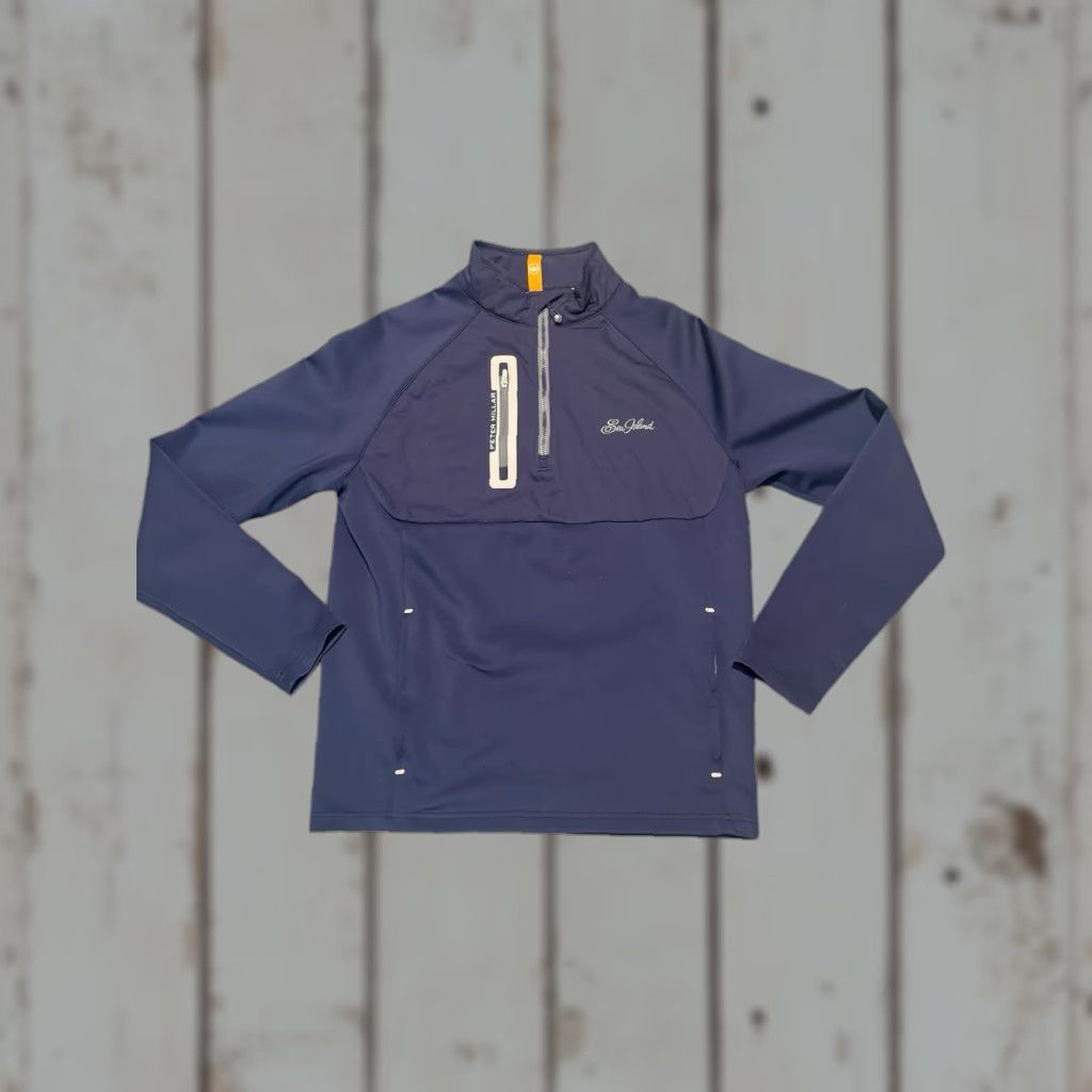Peter Millar Crown Hyperlight Weld Hybrid 1/4 Zip Pullover Mens Golf Navy Small
