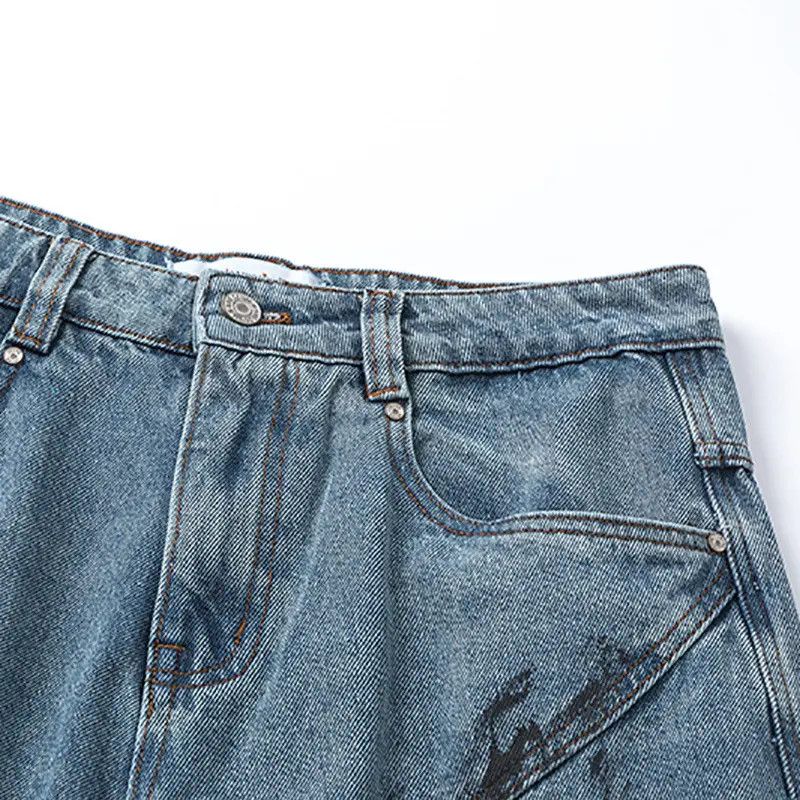 Japanese Brand × Jean Retro loose fitting spliced straight leg jeans Size US 32 / EU 48 - 4 Thumbnail