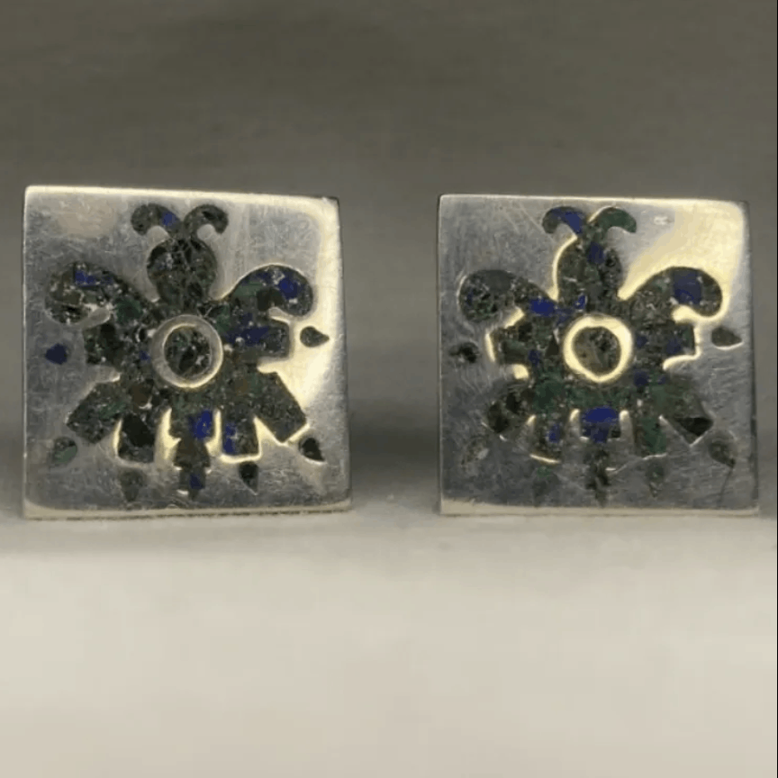 Other Sterling Cufflinks | Square Aztec | TAXCO | 017 | Size ONE SIZE - 1 Preview