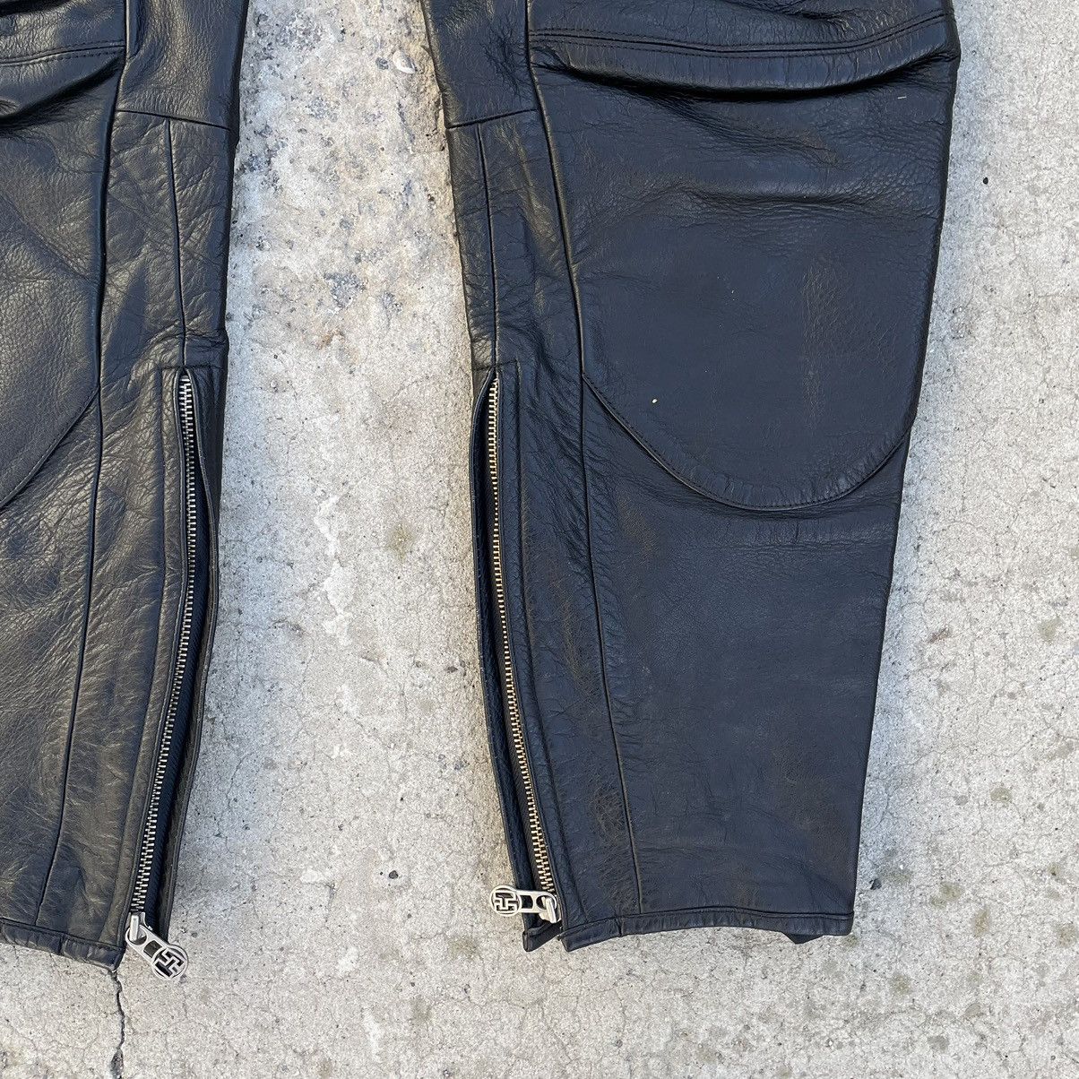 Leather × Vintage Vintage Leather Pants Moto Y2K Hard 90s USA Style Size US 36 / EU 52 - 4 Thumbnail