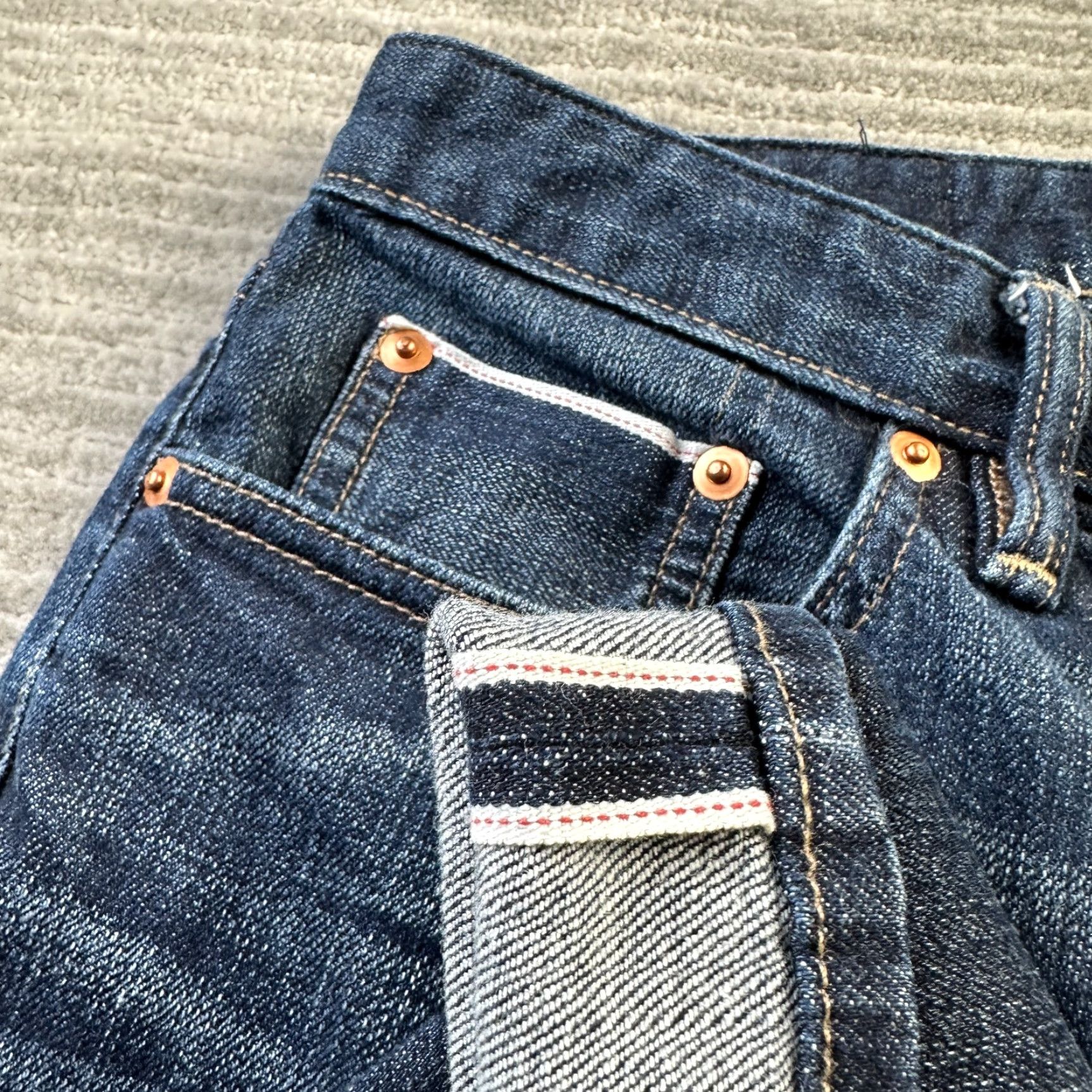 Bonobos VINTAGE Bonobos Jeans Mens 31x30 Blue Denim Selvedge Straight Size US 31 - 2 Thumbnail