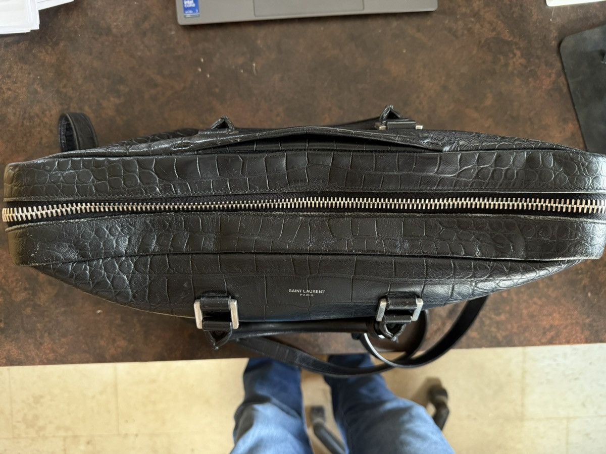 Saint Laurent Paris SLP Crocodile Embossed Sac Du Jour Large Briefcase Size ONE SIZE - 9 Thumbnail