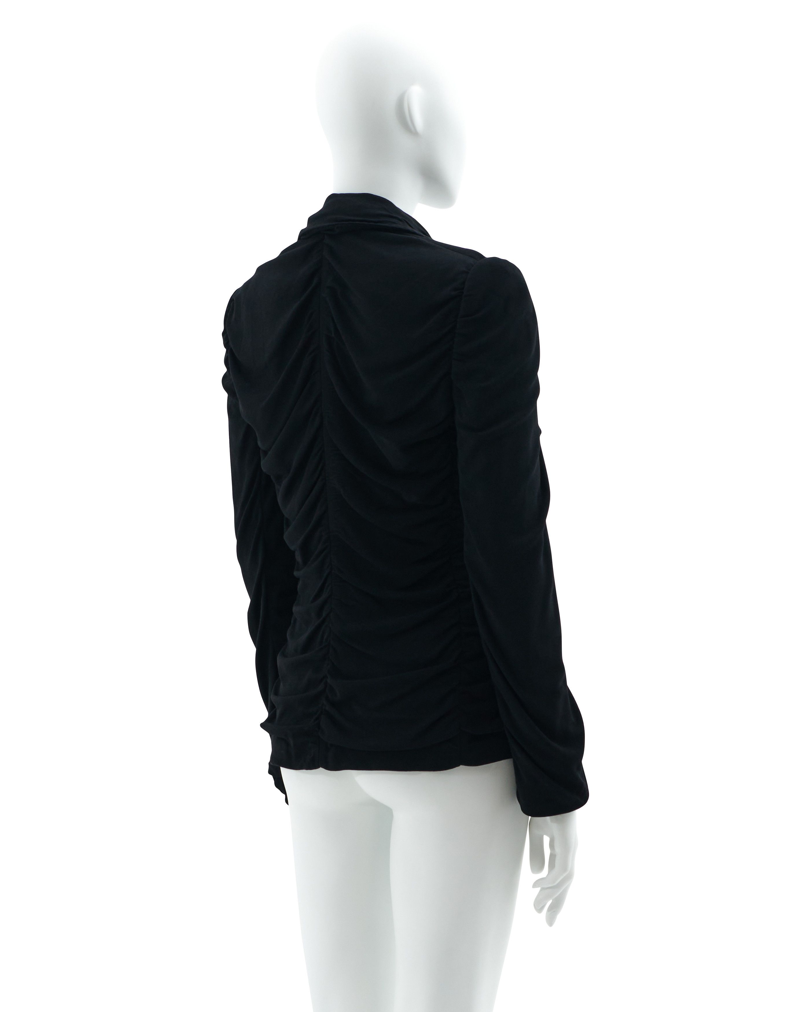 Dolce & Gabbana S/S 2003 Black ruched jacket Size M / US 6-8 / IT 42-44 - 4 Thumbnail