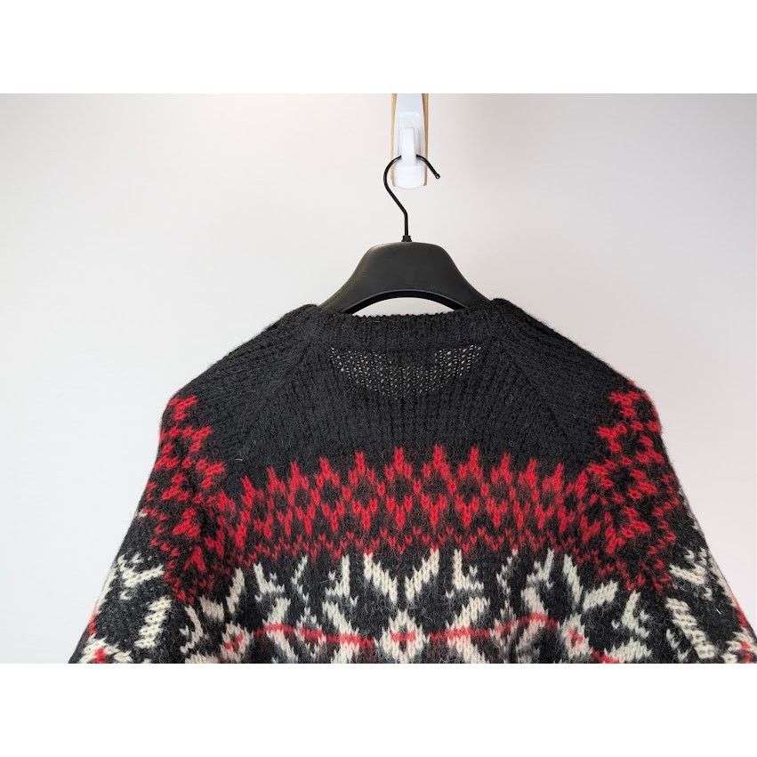 Celine o1rshd1 Boxy Crew Neck Sweater in Snowflake Jacquard Wool Size US S / EU 44-46 / 1 - 11 Thumbnail