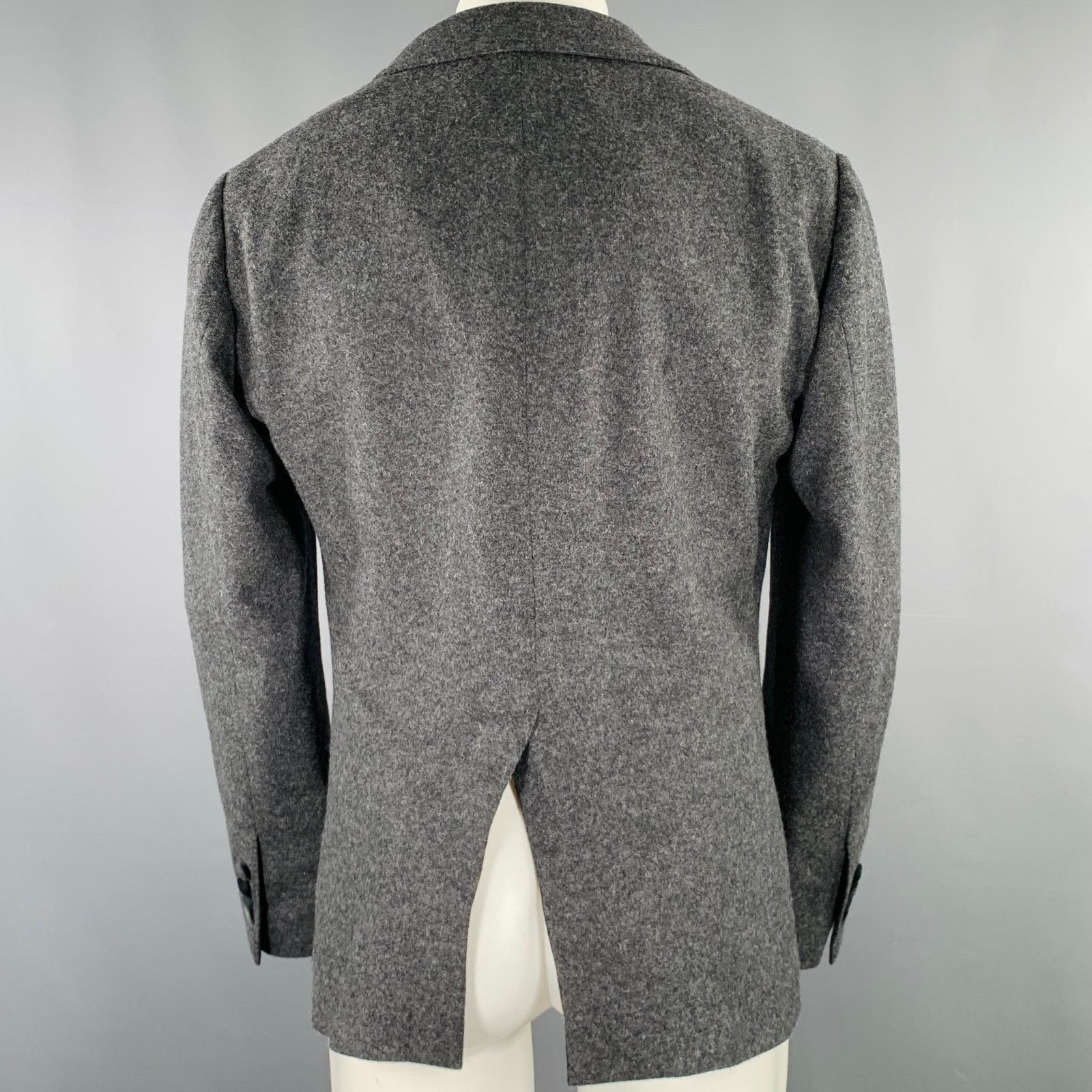 Dolce & Gabbana Size 40 Long Grey Two Toned Virgin Wool Blend Sport Coat Size 40R - 4 Thumbnail