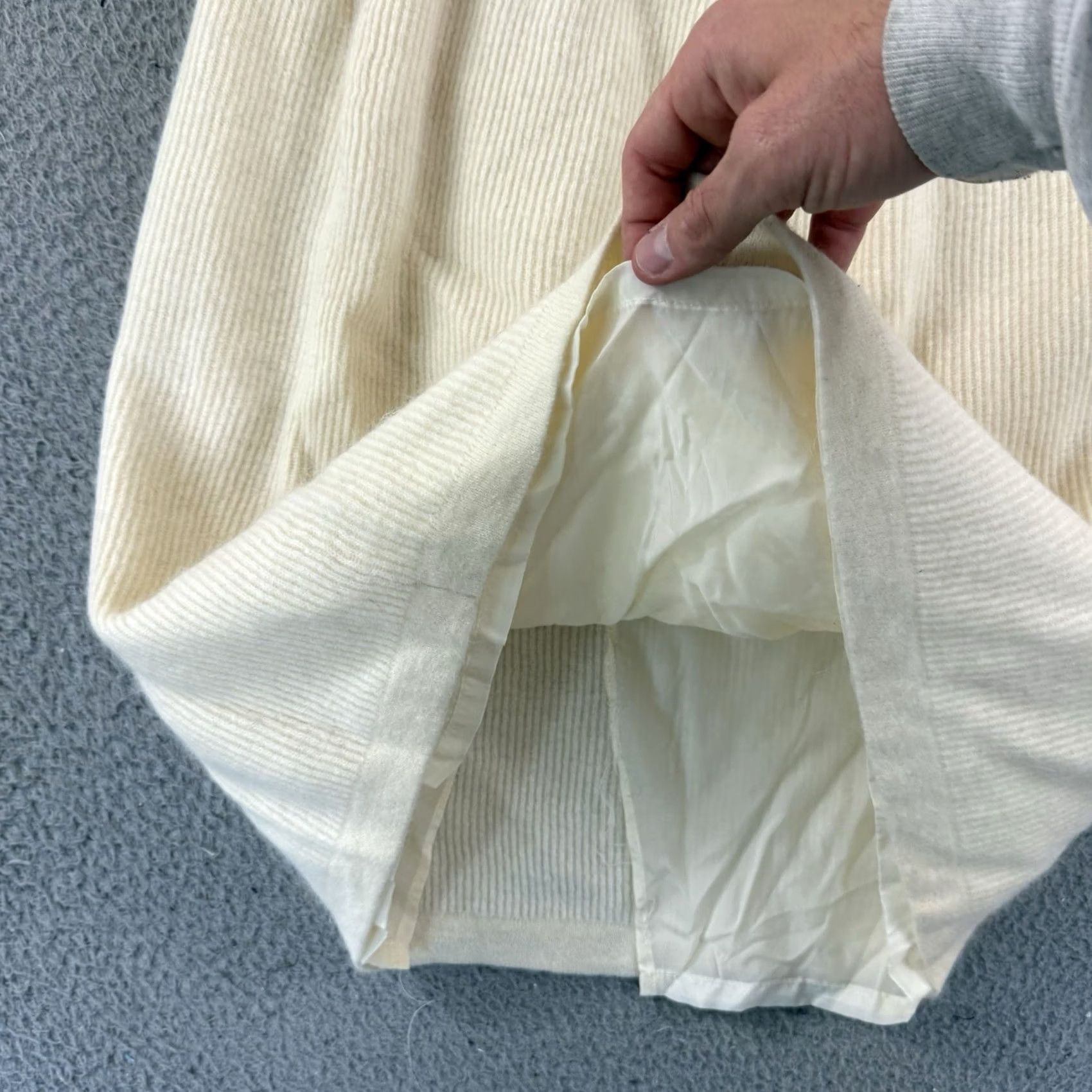 Vintage VINTAGE Pappagallo Skirt Women's Large Ivory Wool Rabbit Knit Pencil 80s Pull On Size 36" / US 14 / IT 50 - 4 Thumbnail
