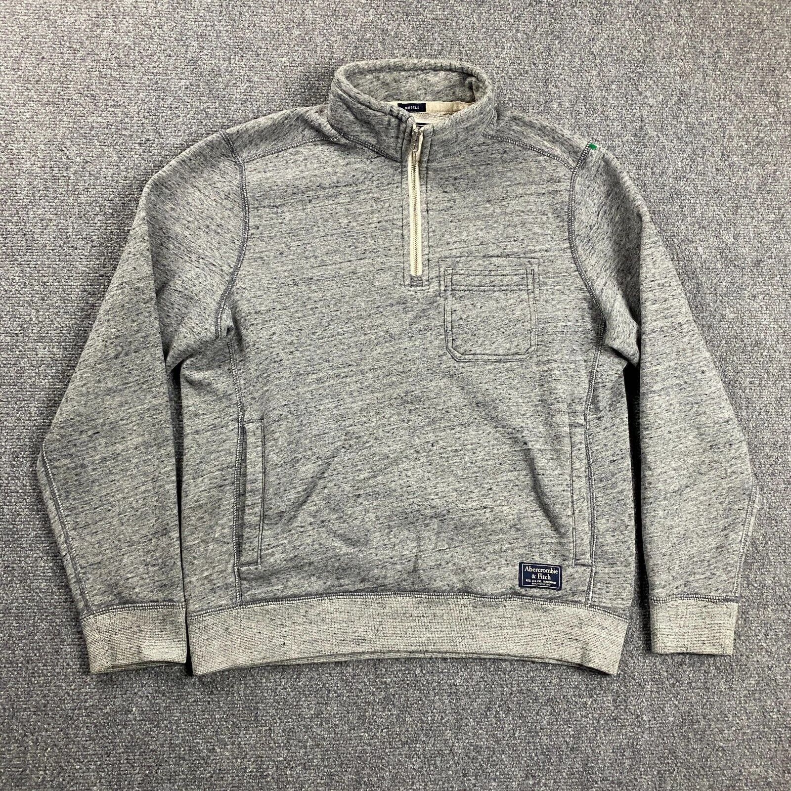 Abercrombie & Fitch Abercrombie & Fitch 1/4 Zip Men Medium Muscle Fit Sweatshirt Size US M / EU 48-50 / 2 - 1 Thumbnail