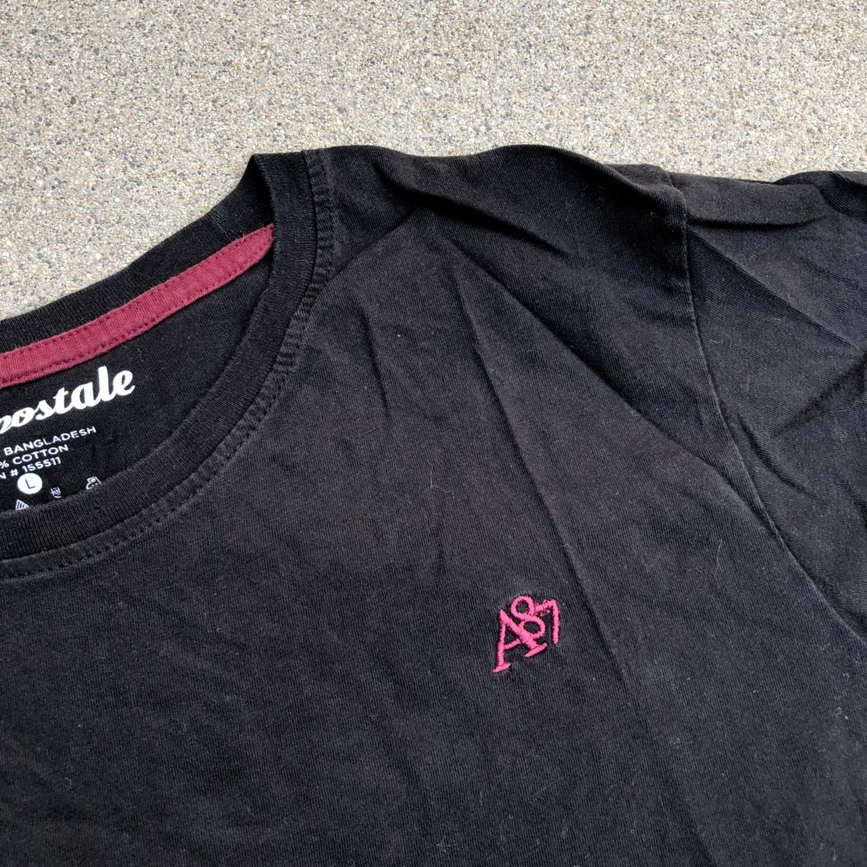 Vintage Aéropostale Crew T Shirt Women's LARGE Black Logo Short Sleeve Size L / US 10 / IT 46 - 2 Thumbnail
