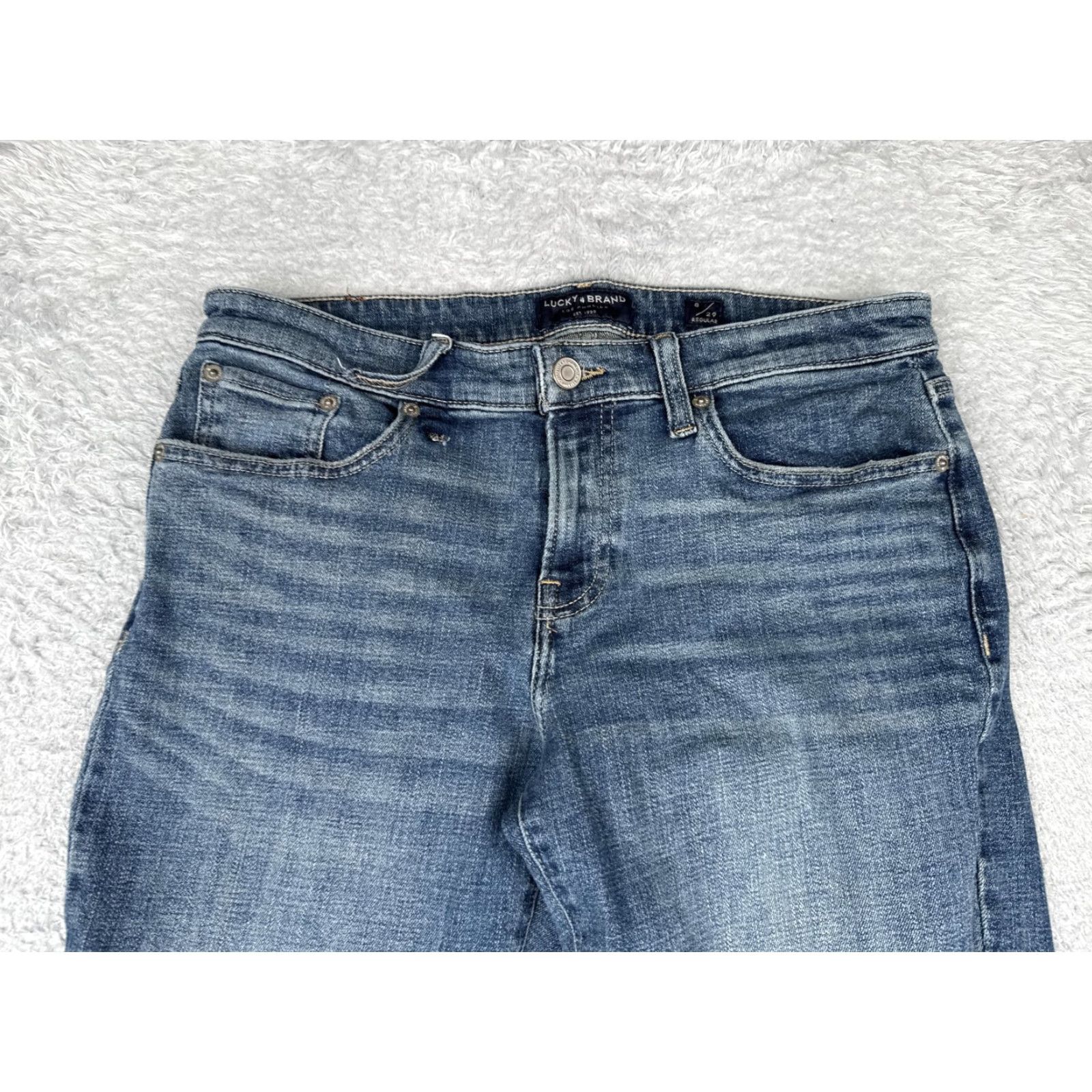 Lucky Brand Lucky Brand Jeans Womens 8 Blue Midrise Straight Medium Wash Denim Casual 29x31 Size 30" / US 8 / IT 44 - 4 Thumbnail