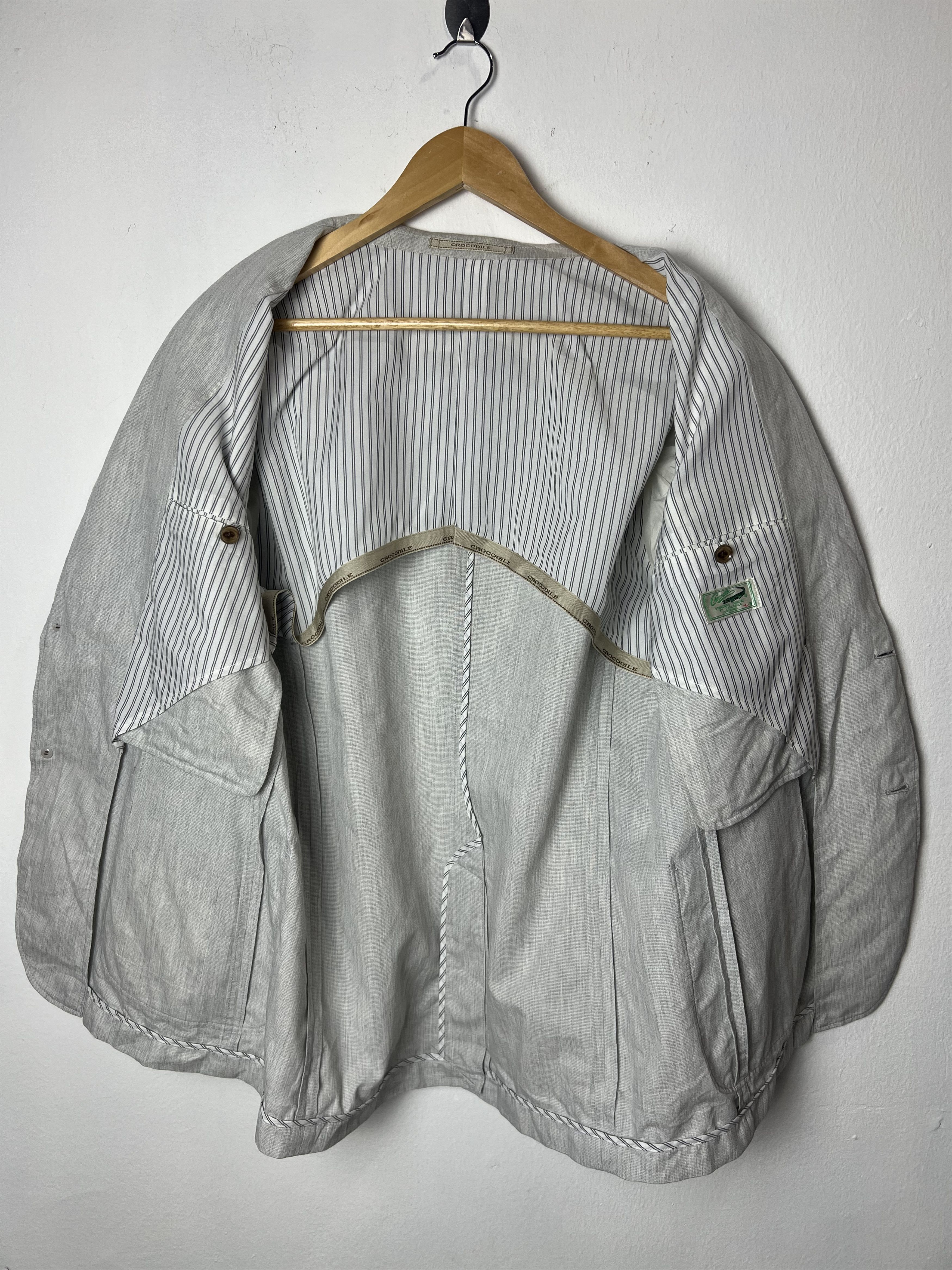 Japanese Brand Vintage Crocodile Light Grey Blazer Size US L / EU 52-54 / 3 - 9 Thumbnail