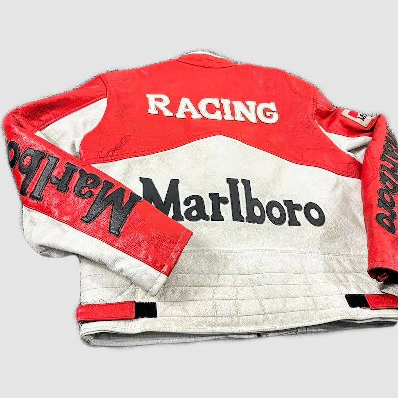 Vintage 💥 MARLBORO 🔥 LEATHER JACKET RARE VINTAGE Size US XL / EU 56 / 4 - 3 Thumbnail