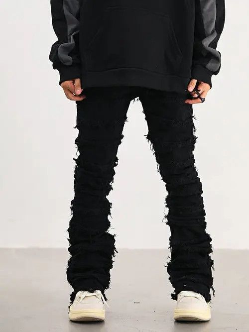VIBE damaged patch distressed punk jeans Size US 32 / EU 48 - 1 Thumbnail