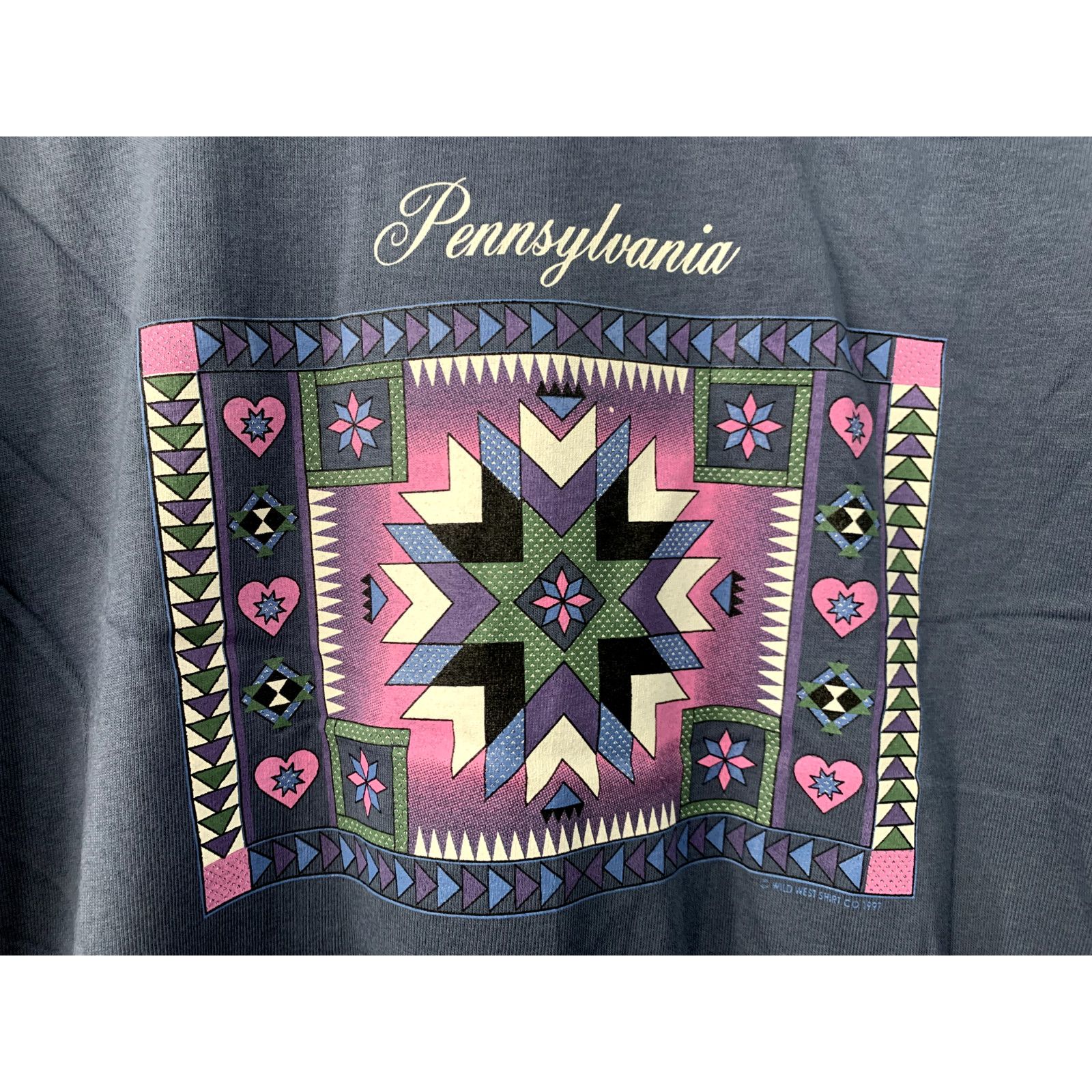 Anvil Vintage Pennsylvania Shirt Blue Quilt Graphic Tee 1997 VTG L Size US L / EU 52-54 / 3 - 2 Thumbnail