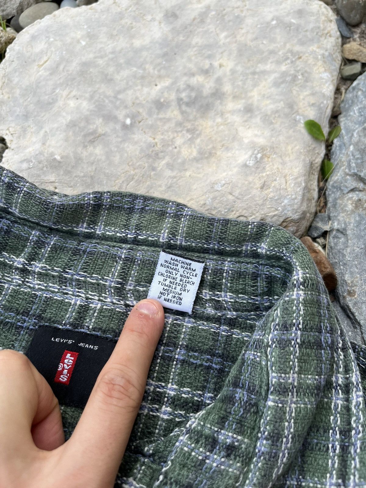 Levi's × Levi's Vintage Clothing × Vintage Vintage 90s Levi’s flannel plaid shirt knit checkered pocket Size US L / EU 52-54 / 3 - 15 Thumbnail