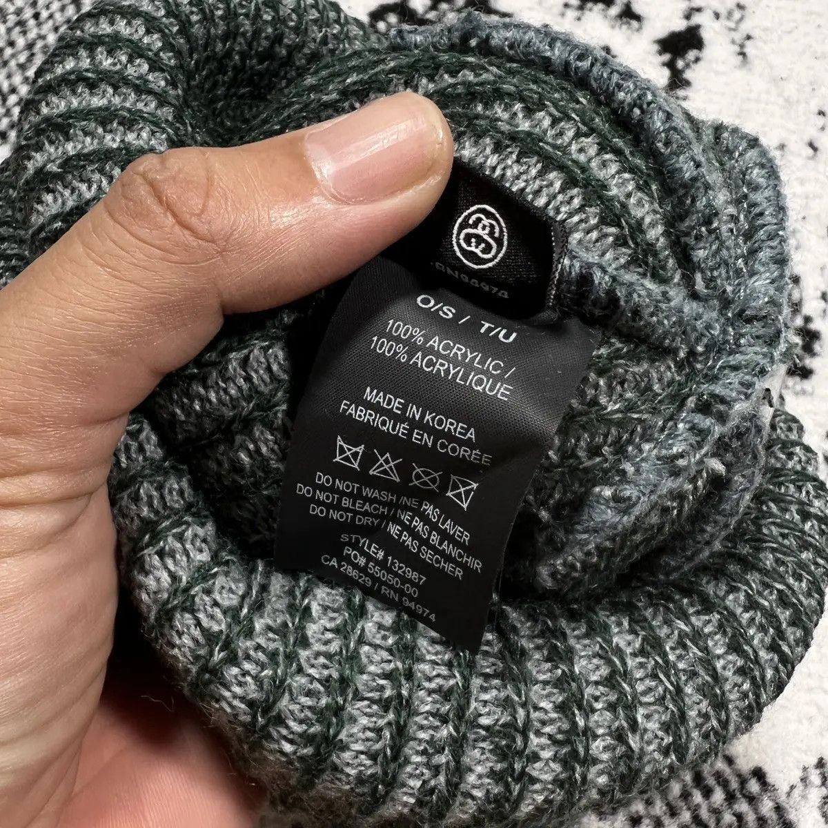 Stussy STUSSY 2 TONE KNIT SHORT BEANIE HAT - GREEN Size ONE SIZE - 5 Thumbnail