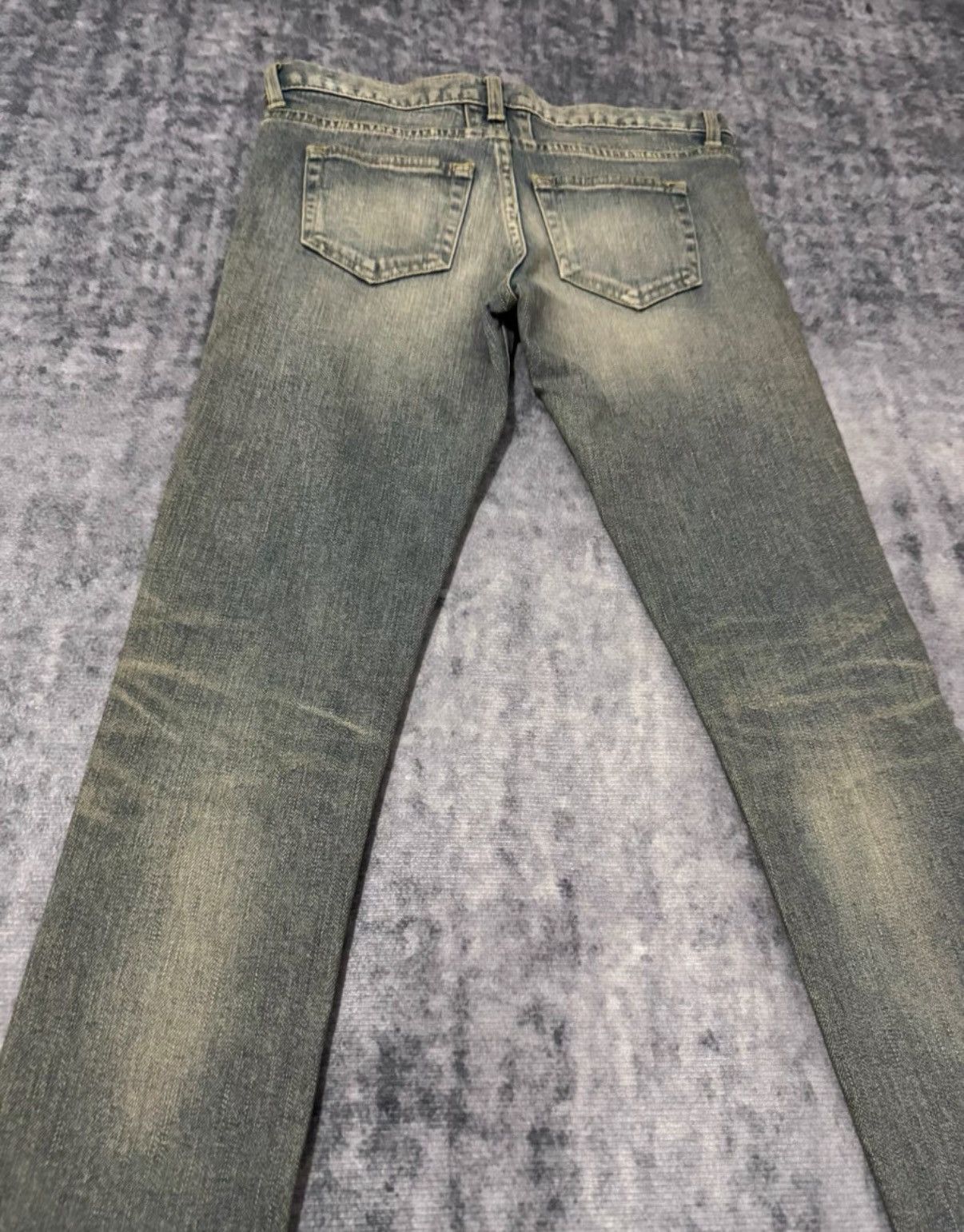 Saint Laurent Paris SLP 13FW Yellow Mud "Cat Paw" Brushed Distressed Denim Jeans Size US 27 - 5 Thumbnail