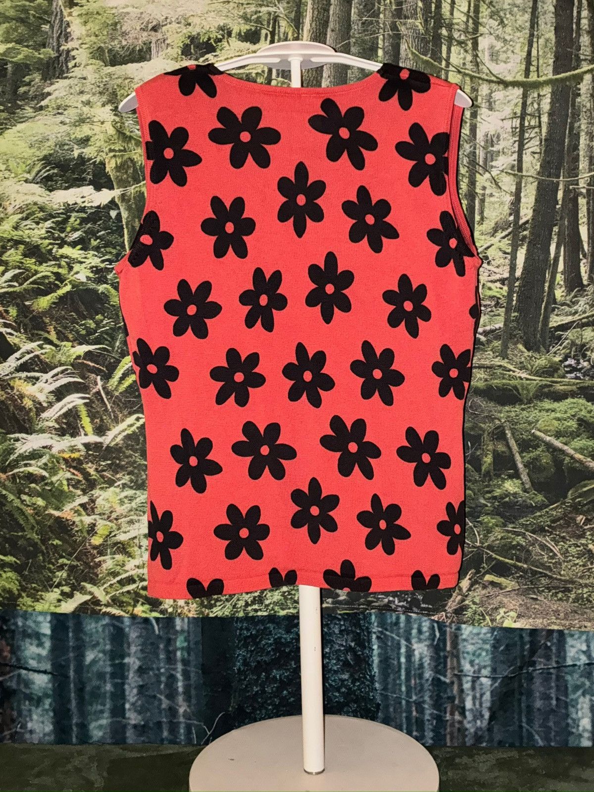 Other Vintage Joseph A. Quest-Ce-Qu’est Silk Knit Floral Vest Size S / US 4 / IT 40 - 6 Thumbnail