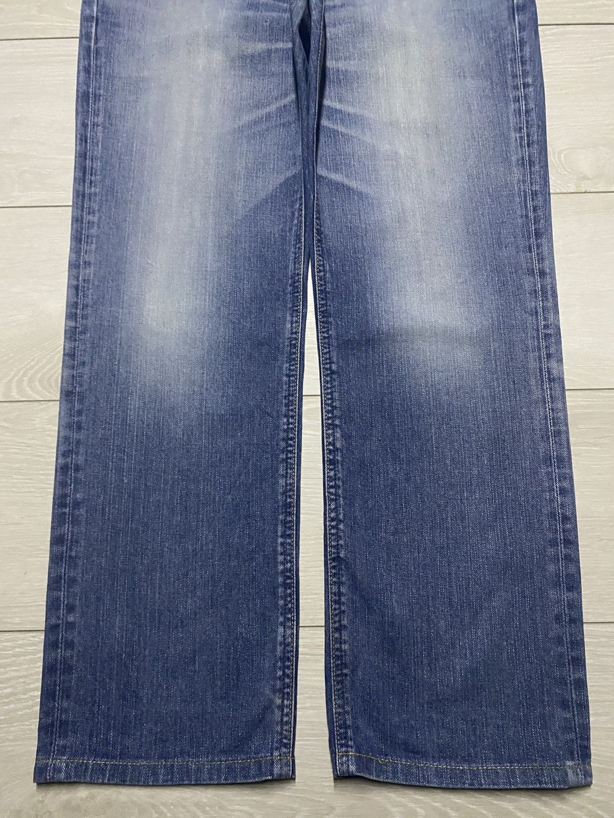 Number (N)ine Vintage Lee Riders Faded Wash Distressed Loose Jeans Size US 33 - 5 Thumbnail