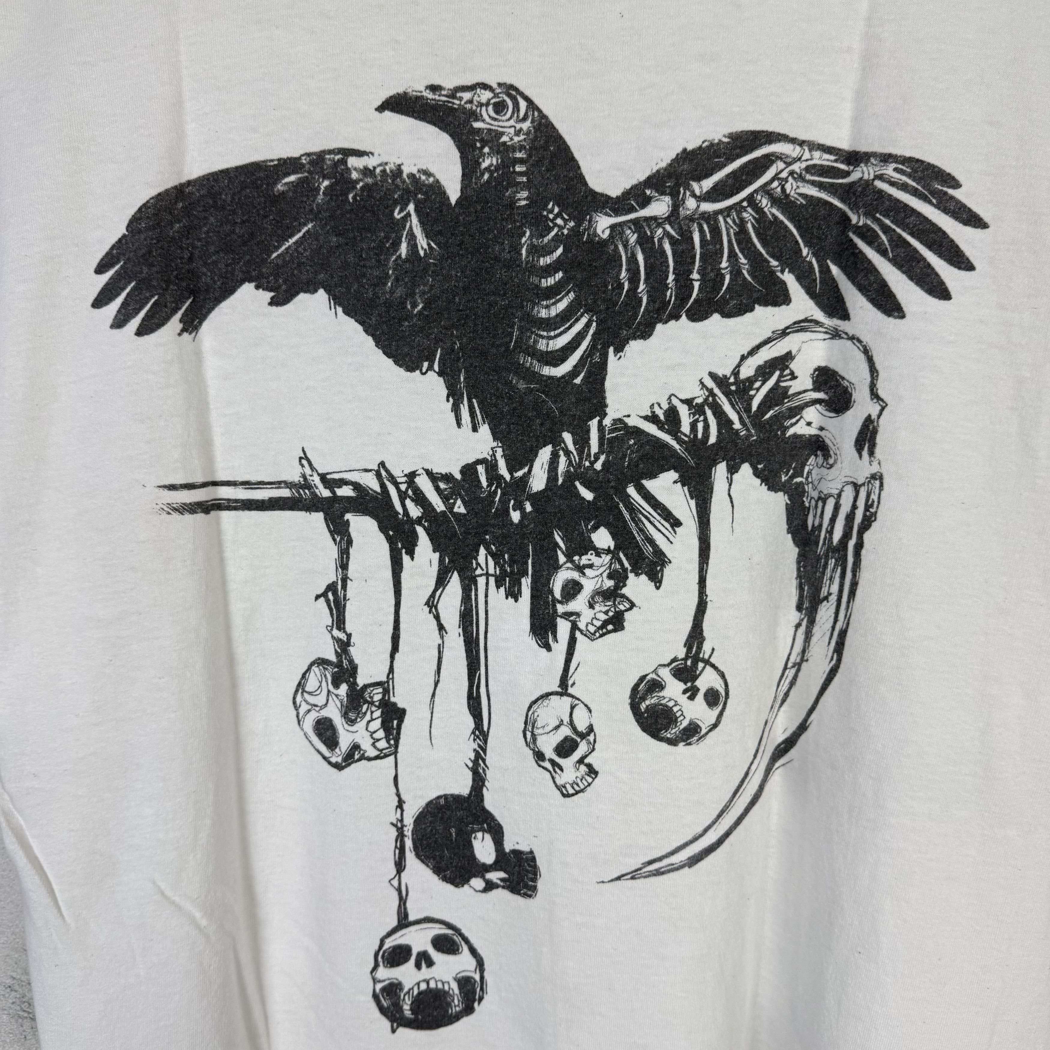 Vintage Dark Fantasy Grim Reaper Graphic Tshirt Skull & Crow Art Size US L / EU 52-54 / 3 - 5 Thumbnail