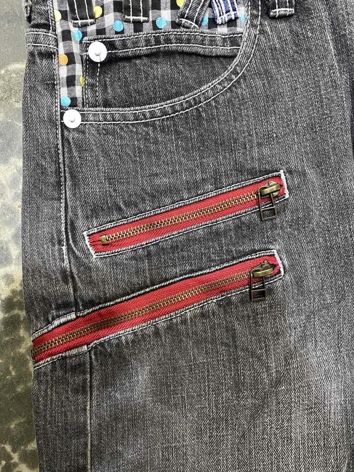 Japanese Brand Rare vintage memory special double waist punk bondage zipper Size US 33 - 8 Thumbnail