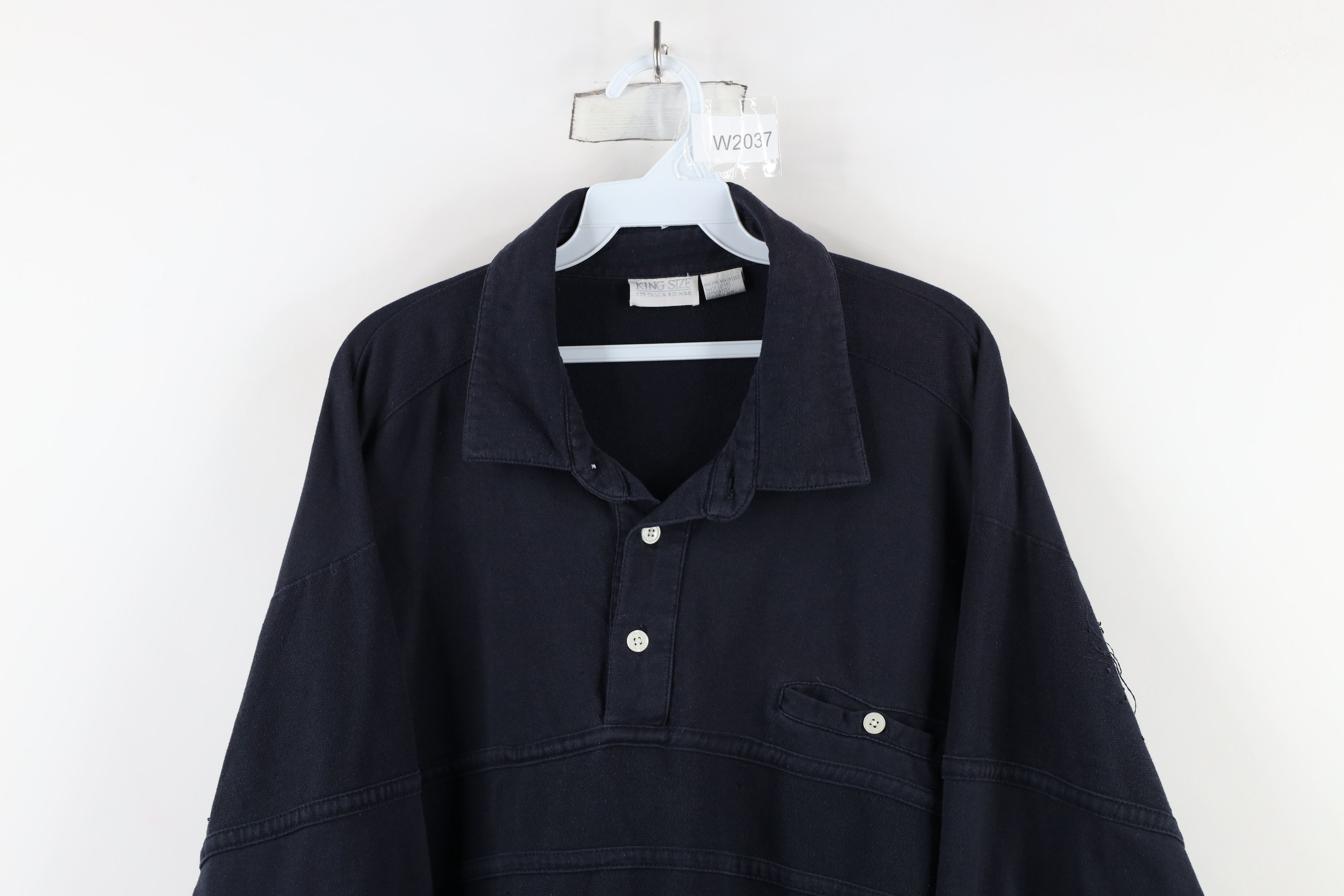 Vintage Vintage 90s Streetwear Pullover Polo Shirt Navy Blue Size US XXL / EU 58 / 5 - 2 Thumbnail