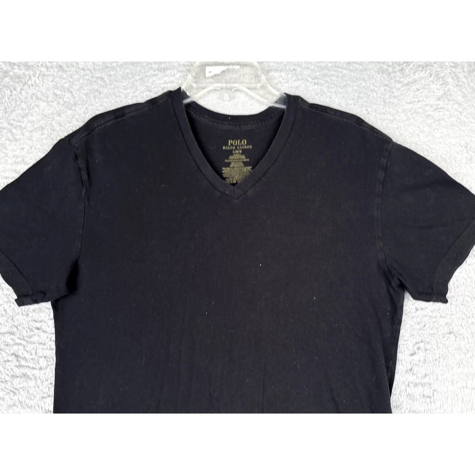 Polo Ralph Lauren Polo Ralph Lauren Shirt Mens Large Black V-Neck Short Sleeve Cotton Tee Tagless Size US L / EU 52-54 / 3 - 4 Thumbnail