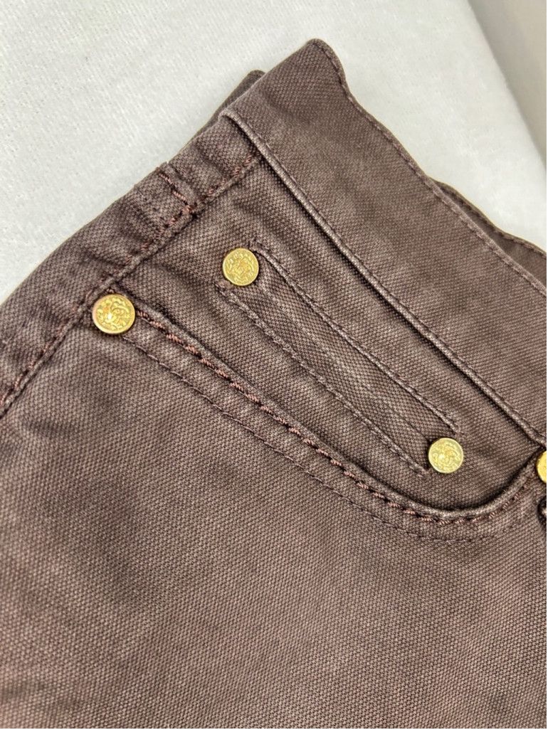Roberto Cavalli Women's Roberto Cavalli Brown and gold Jeans Size 40 or xs Size 27" / US 4 / IT 40 - 2 Thumbnail