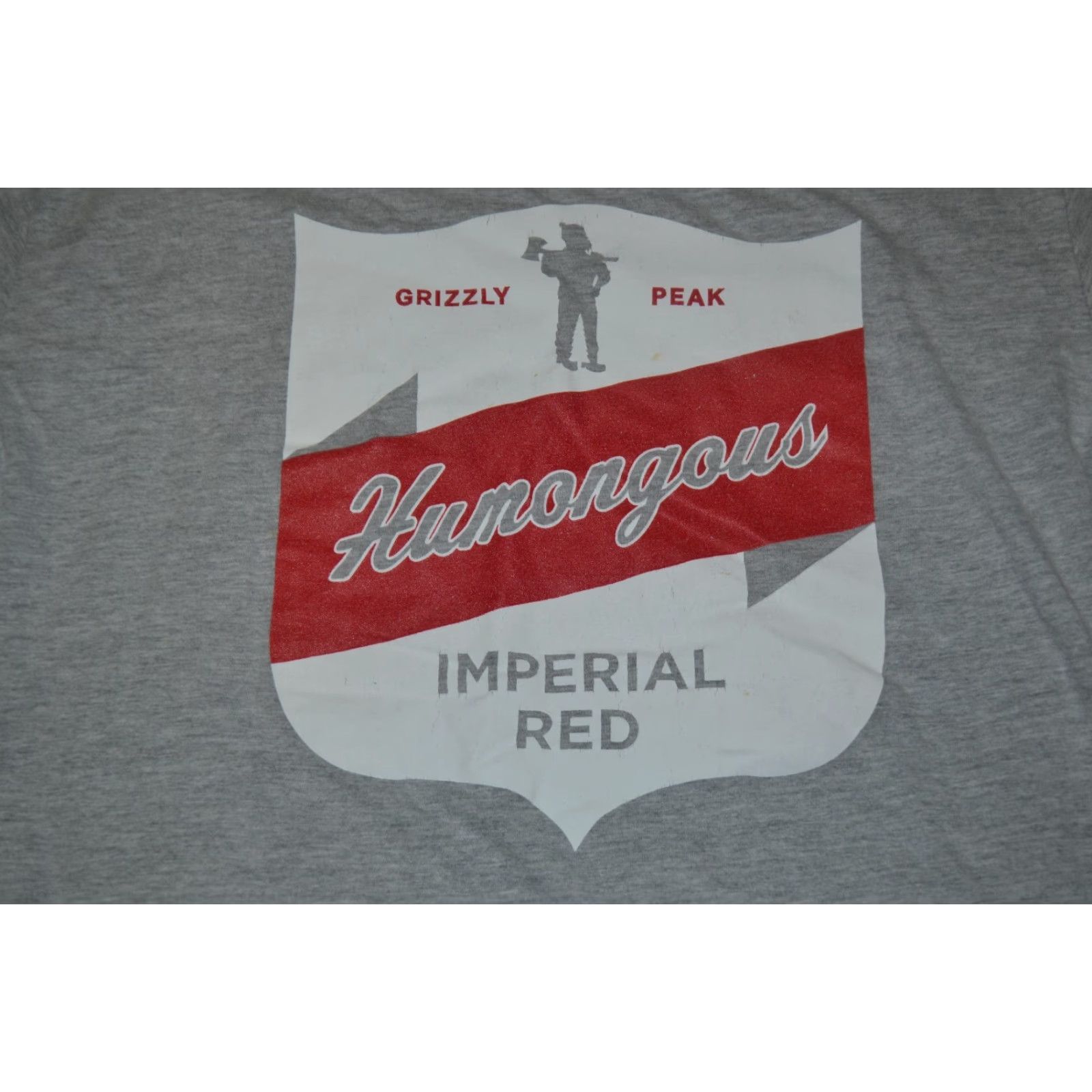 American Apparel Grizzly Peak Brewing Company Humongous Imperial Red T Shirt Medium Ann Arbor MI Shirt Mens Gray 100% Cotton Graphic Tee Size US M / EU 48-50 / 2 - 2 Thumbnail