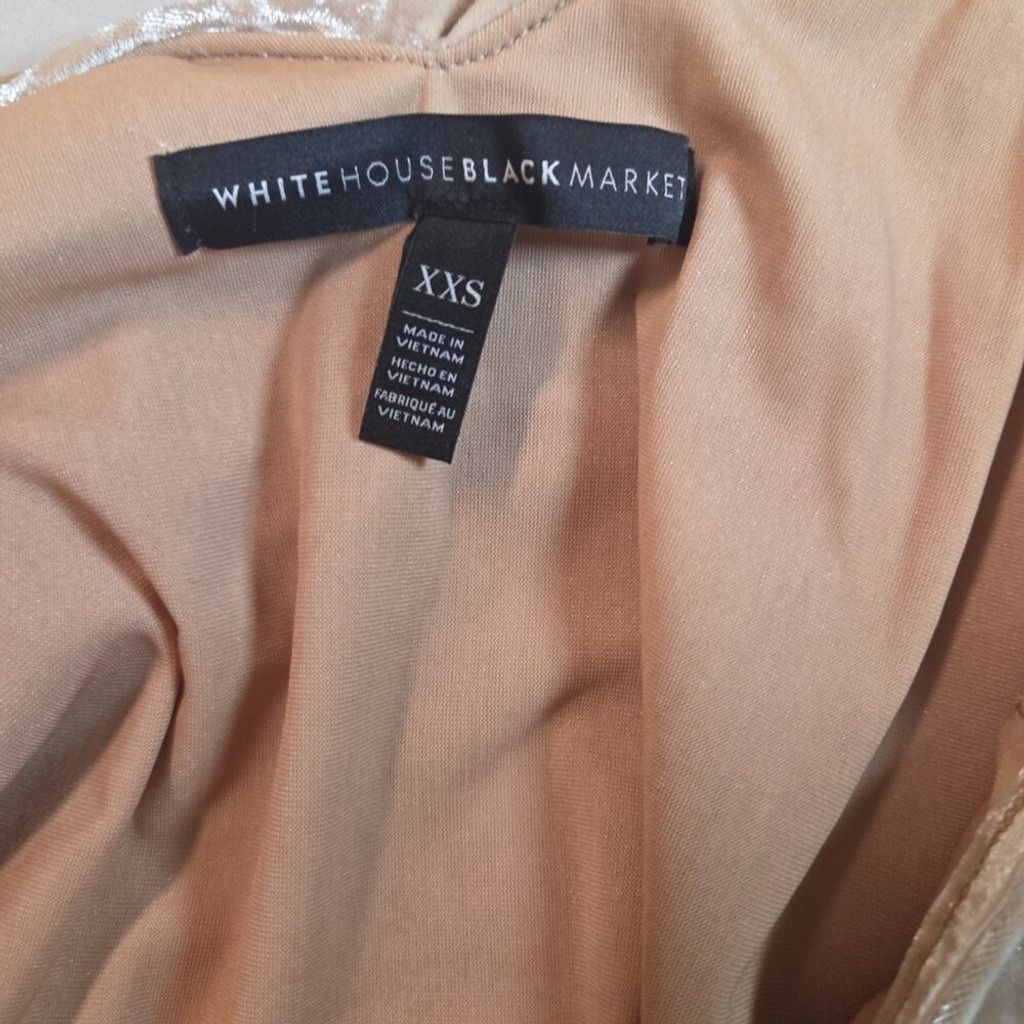 White House Black Market White HBM-Elegant Vintage-Inspired Crushed Velvet Blouse XXS Size XXS / US 00 / IT 34 - 3 Thumbnail
