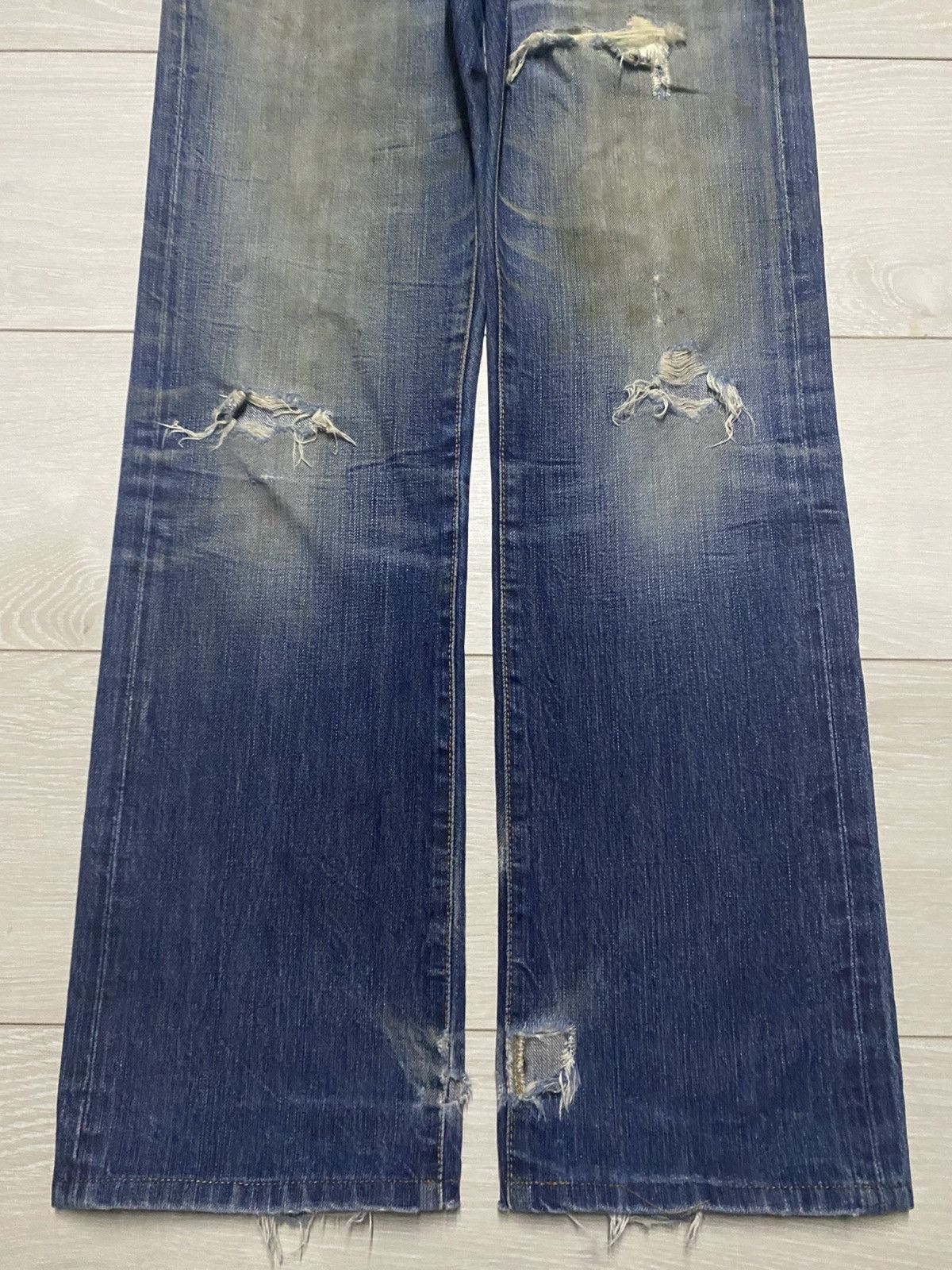 AG Adriano Goldschmied Vintage Adriano Ag Grunge Distresse Straight Jeans Size US 30 / EU 46 - 5 Thumbnail