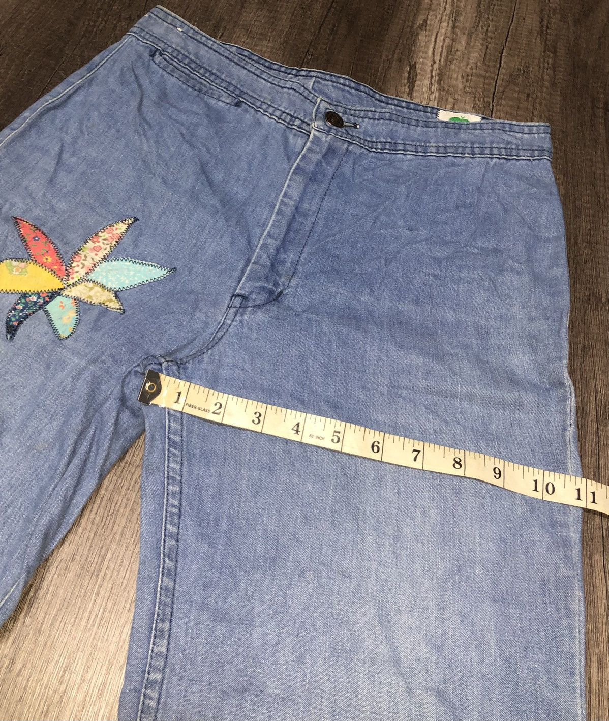 Hysteric Glamour × Vintage Vintage Miss Texwood Flared Jeans Flower Patches Design Size 29" - 23 Thumbnail