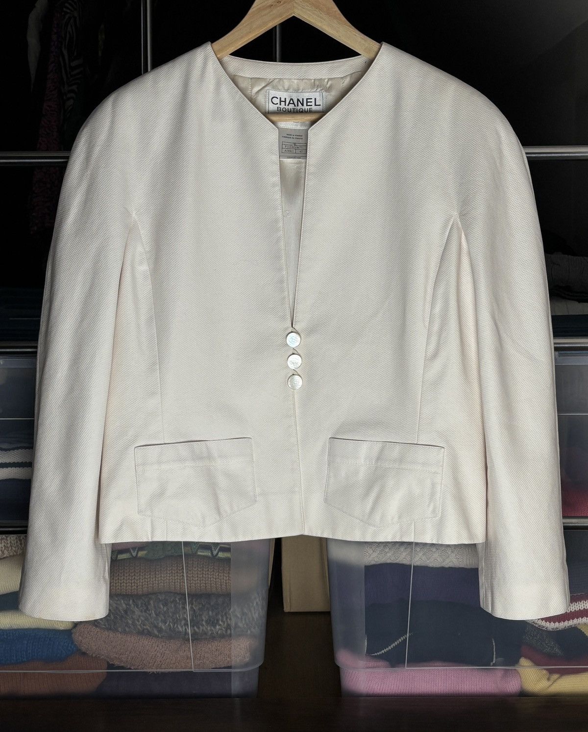 Chanel 90s Chanel Blazer Archive Cotton Silk Vintage Jacket Size M / US 6-8 / IT 42-44 - 1 Thumbnail