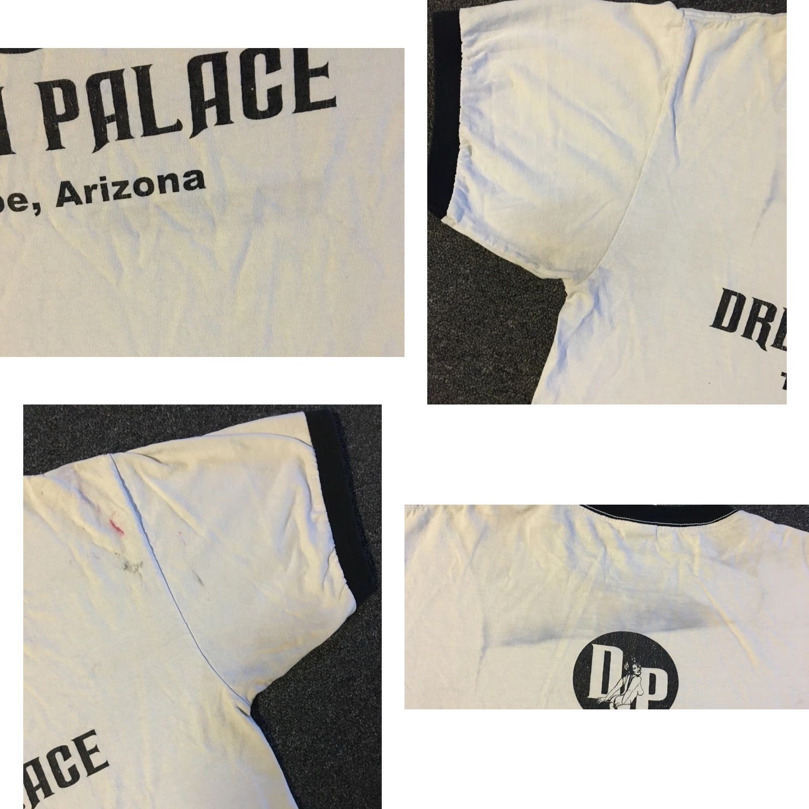Vintage VINTAGE Dream Palace Strip Club Faded Distressed Ringer Shirt M White 80s Y2K Arizona Mens Size US M / EU 48-50 / 2 - 10 Thumbnail