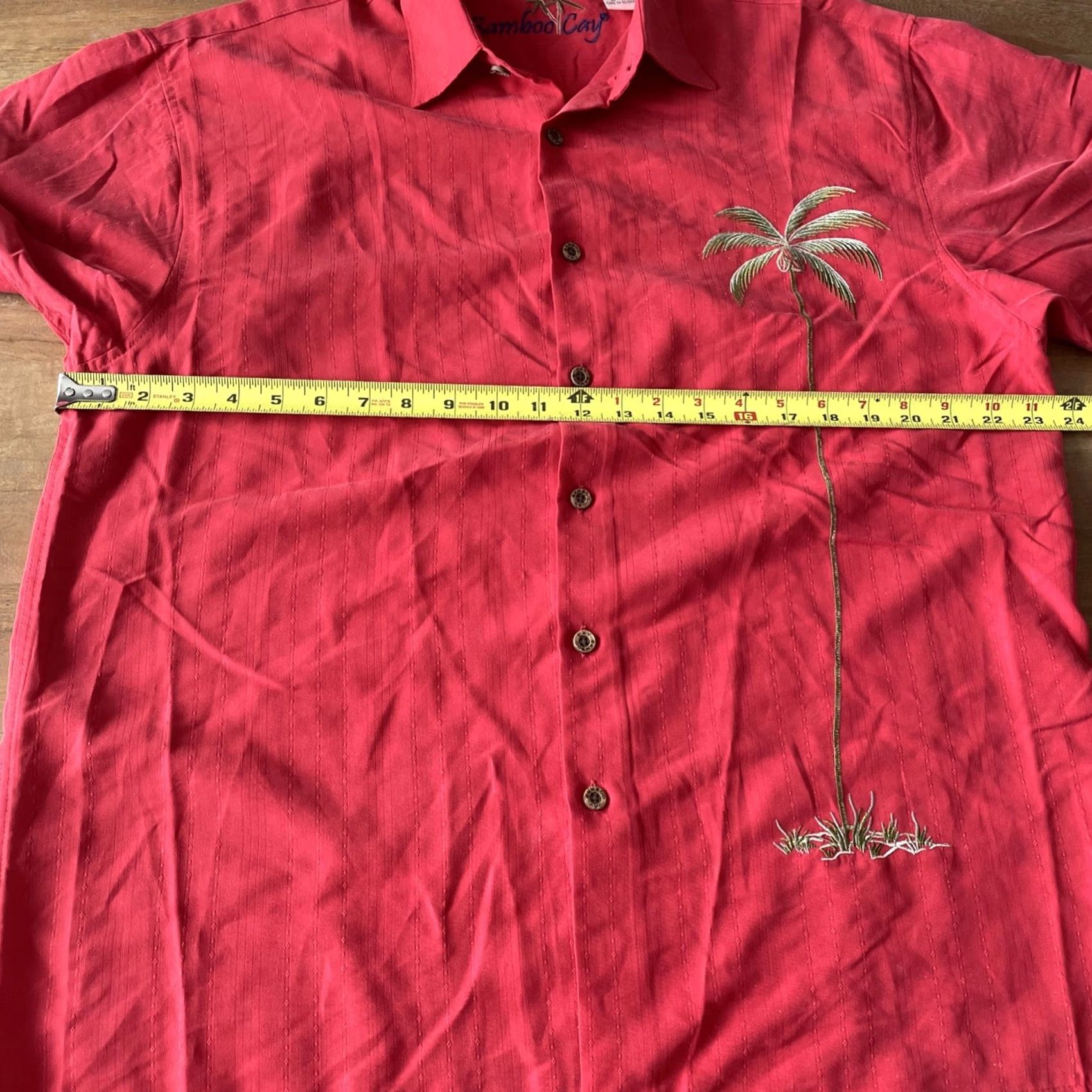 Vintage VINTAGE Bamboo Cay Shirt Mens Medium Relaxed Red Embroidered Palm Tree Hawaiian 90s Size US M / EU 48-50 / 2 - 5 Thumbnail
