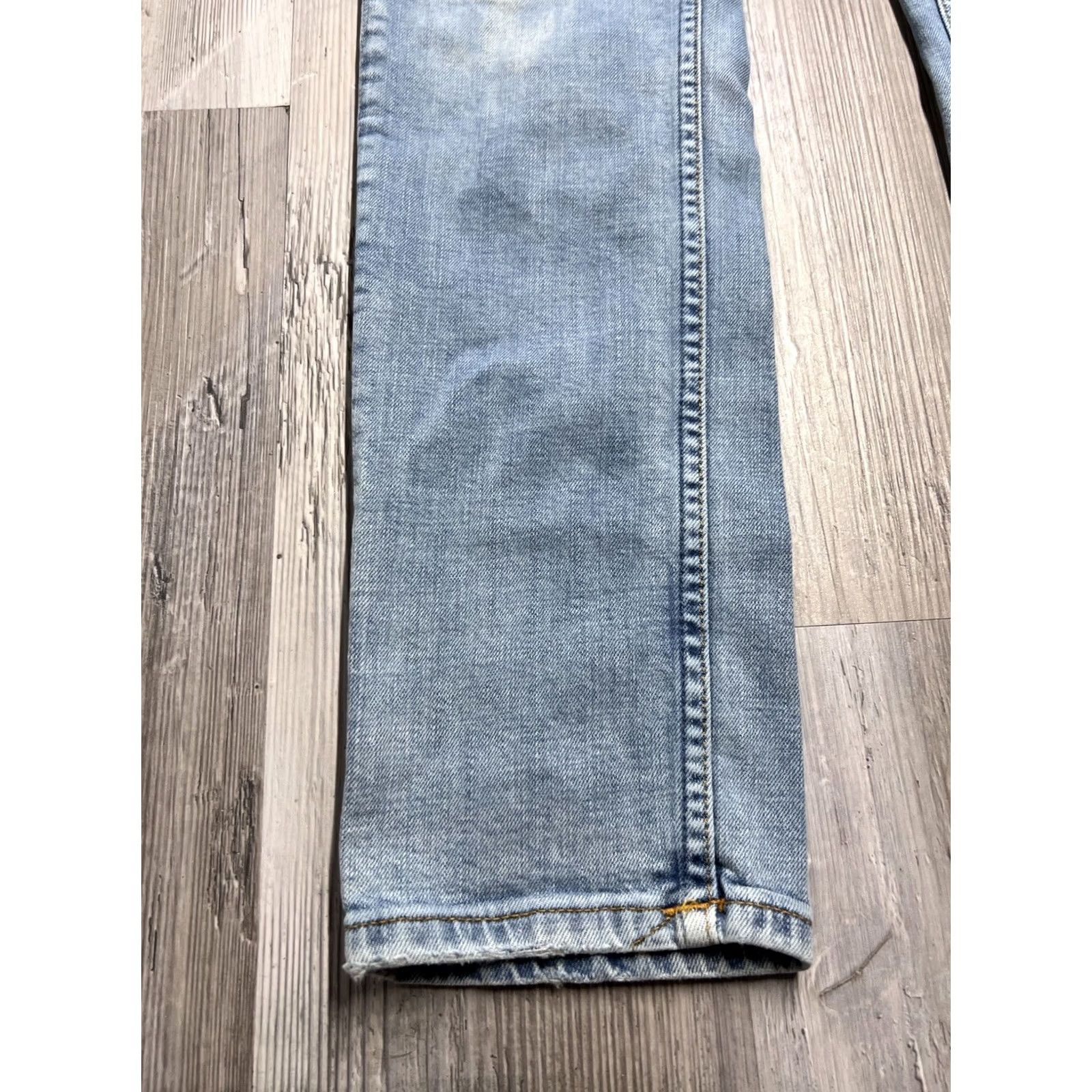 Nudie Jeans Nudie Jeans Jeans Men Slim Low Rise Light Wash 32x32 5-Pocket Denim Organic Cotton EUC Blue Distressed Slimming Zipper Logo Pattern: Solid Vintage: No Size US 32 / EU 48 - 3 Thumbnail
