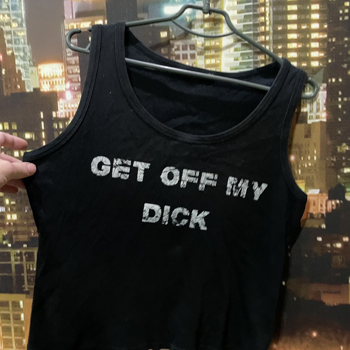 Vintage Vintage 90s Black Graphic Tank Top Streetwear Punk Humor M Size US M / EU 48-50 / 2 - 4 Thumbnail