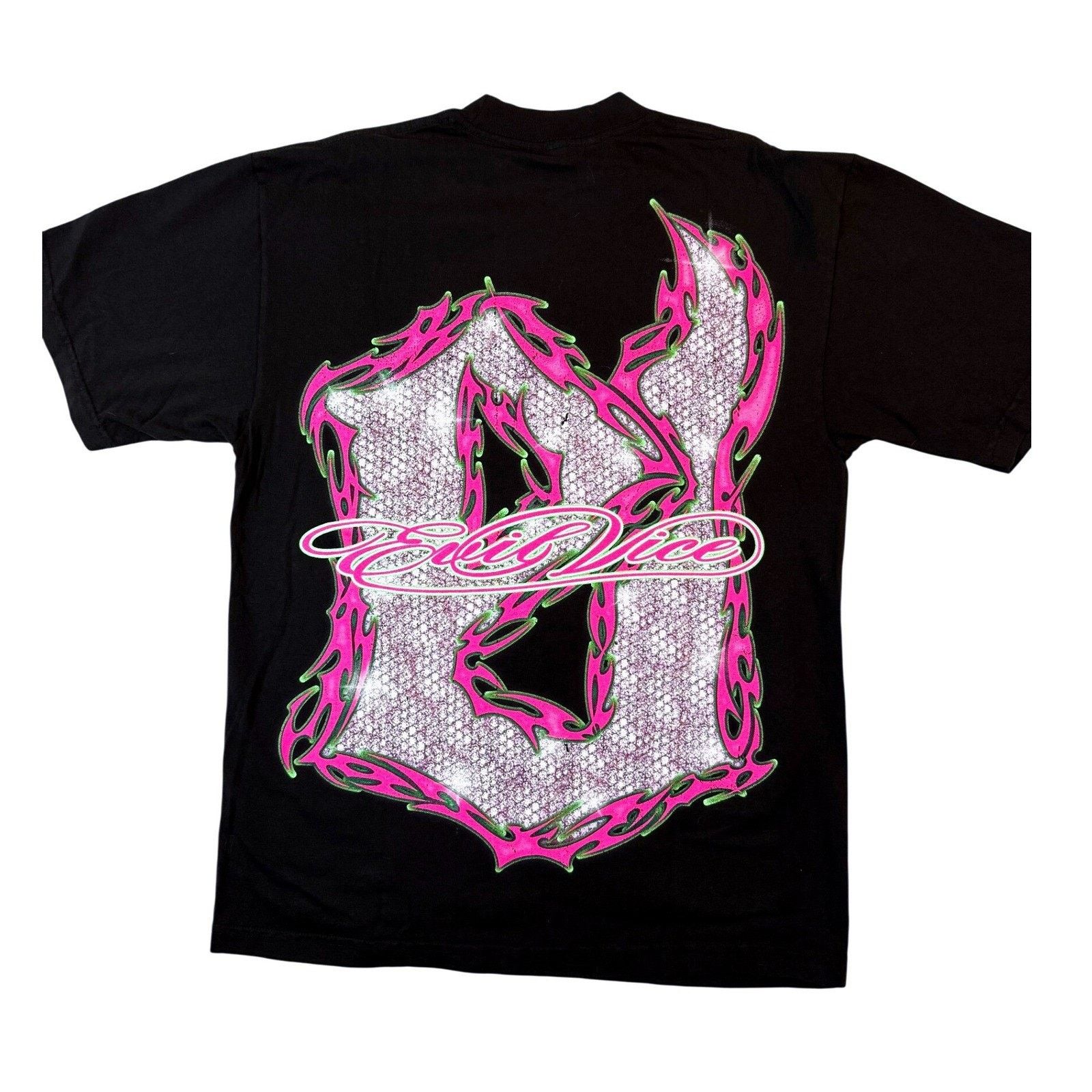 & Other Stories Evil Vice Mens Med T-Shirt AOP Pink Neon Y2K Streetwear NWT Size US M / EU 48-50 / 2 - 2 Thumbnail