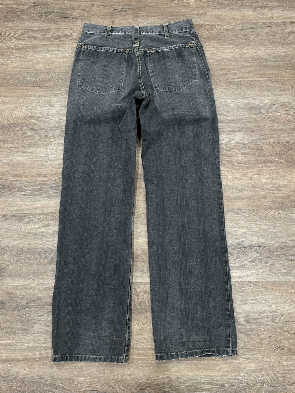 Vintage Y2K Black Utility Denim Jeans Contrast Stitch Carpenter pant Size US 31 - 2 Thumbnail