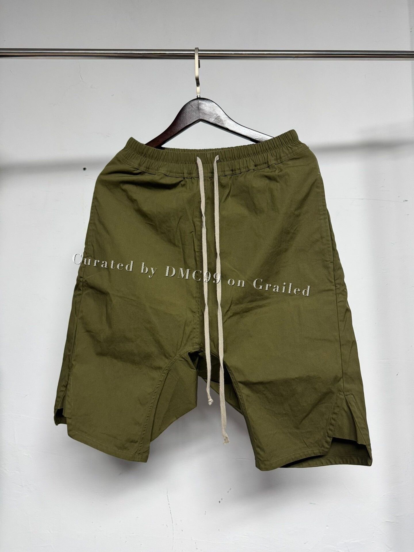 Rick Owens Pale green corduroy rick Owen pod shorts | Grailed